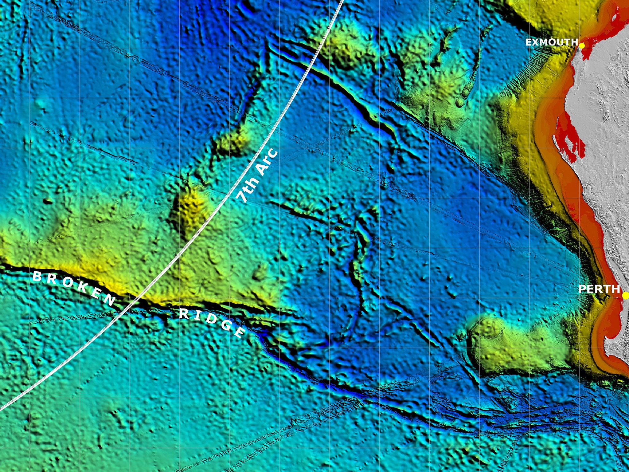 3D map of the Indian Ocean created for the next stage of the MH370 search effort