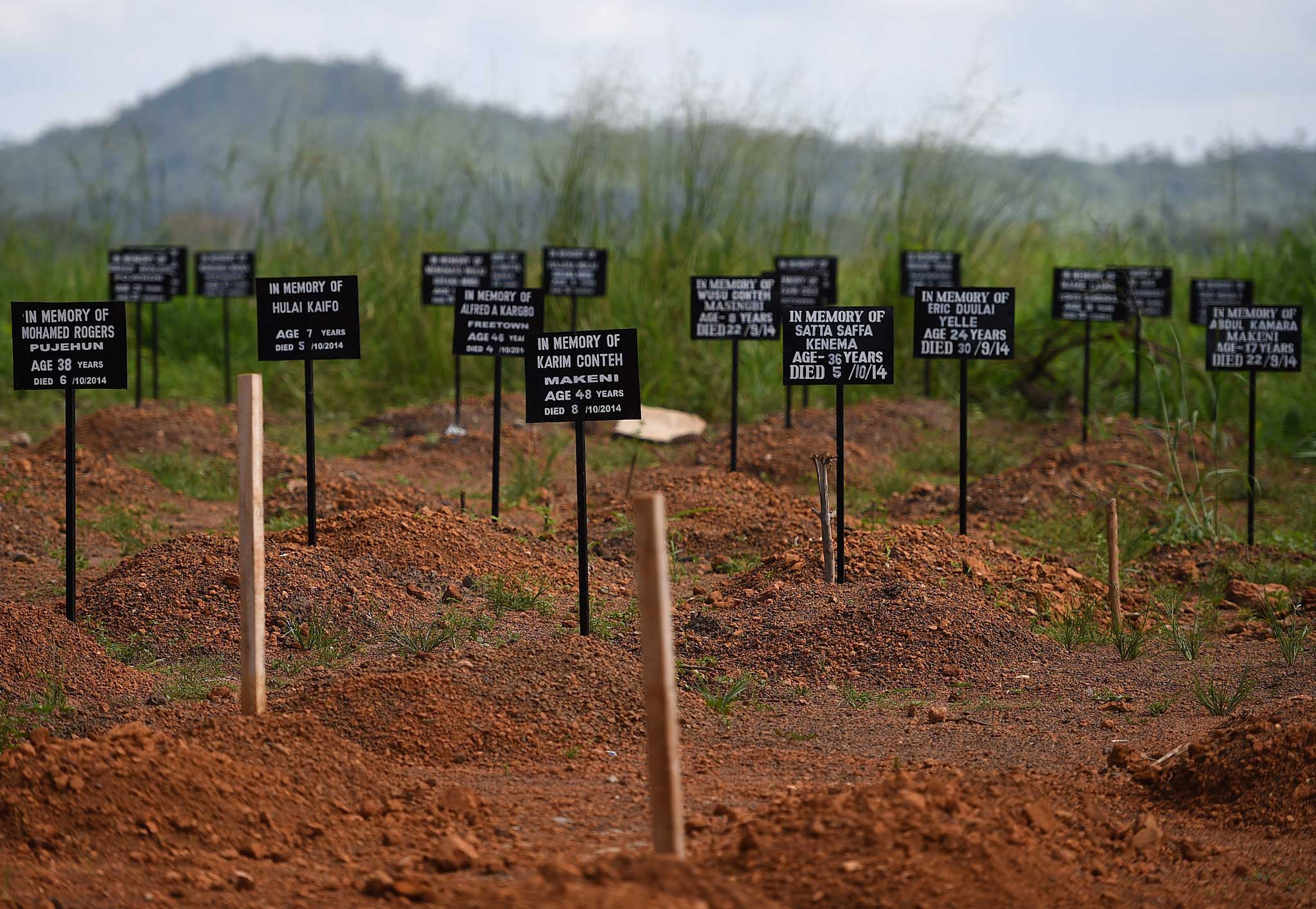 A graveyard for victims of Ebola in Sierra Leone