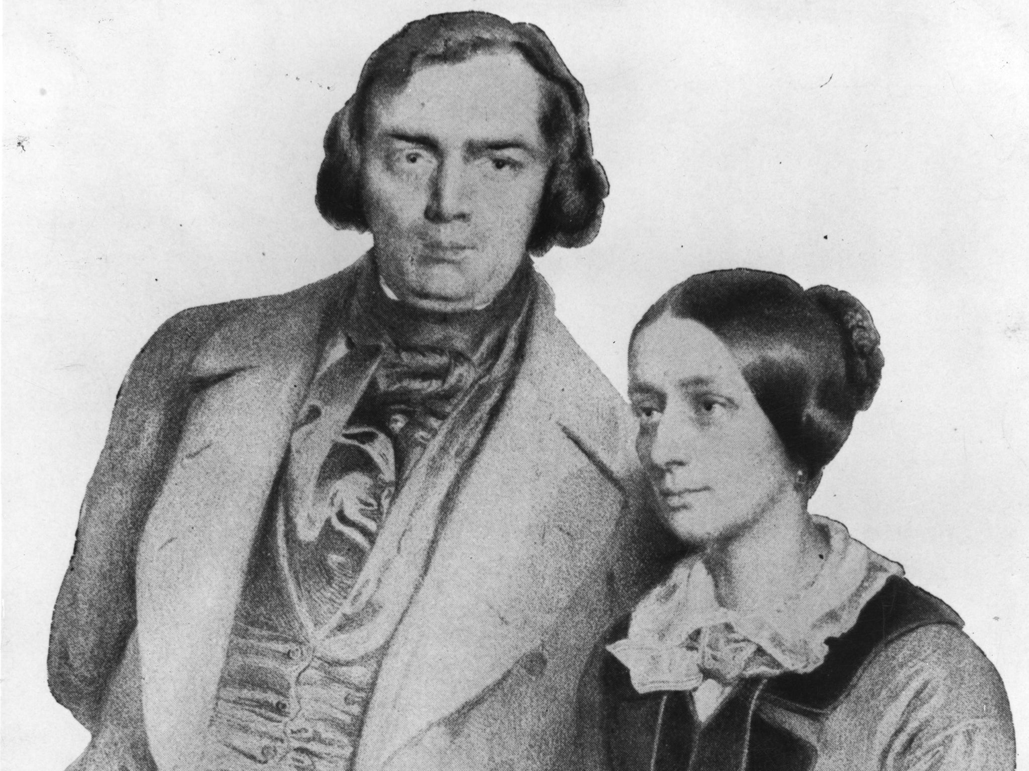 German composer Robert Schumann with his wife composer and pianist Clara Schumann