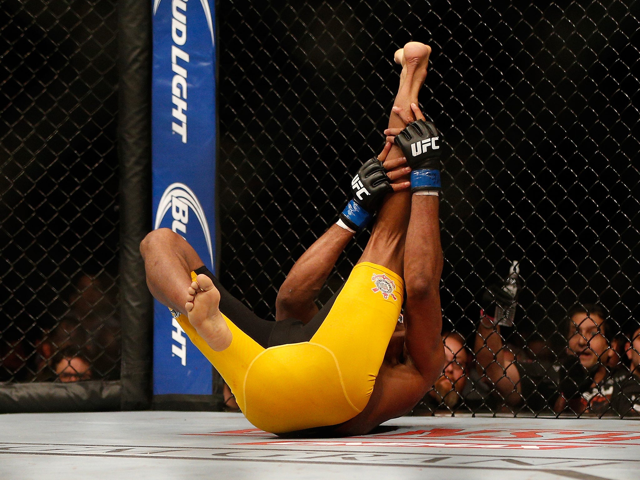 Anderson Silva suffers his horrific injury (pic: Josh Hedges / Zuffa LLC)