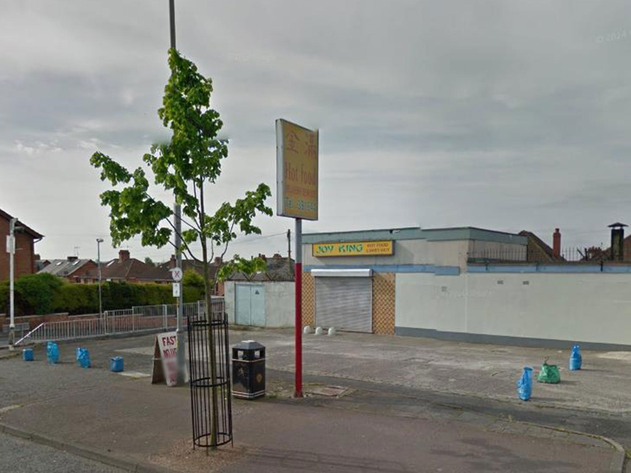 The man was shot inside the Joy King in Oldpark Road, Belfast