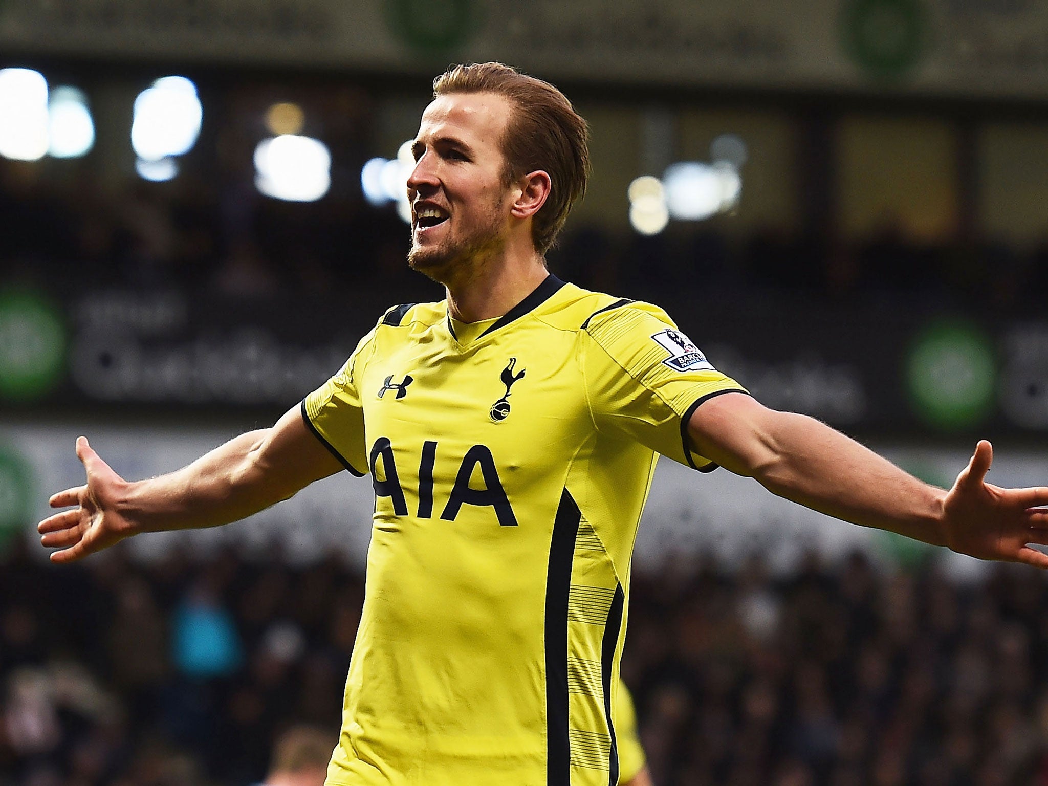 Harry Kane celebrates scoring his second goal