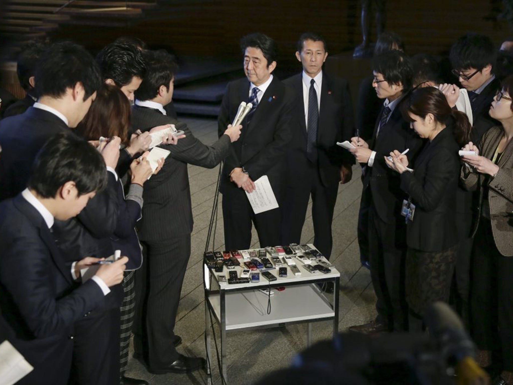 The Japanese Prime Minister addressed reporters following the online release of the video