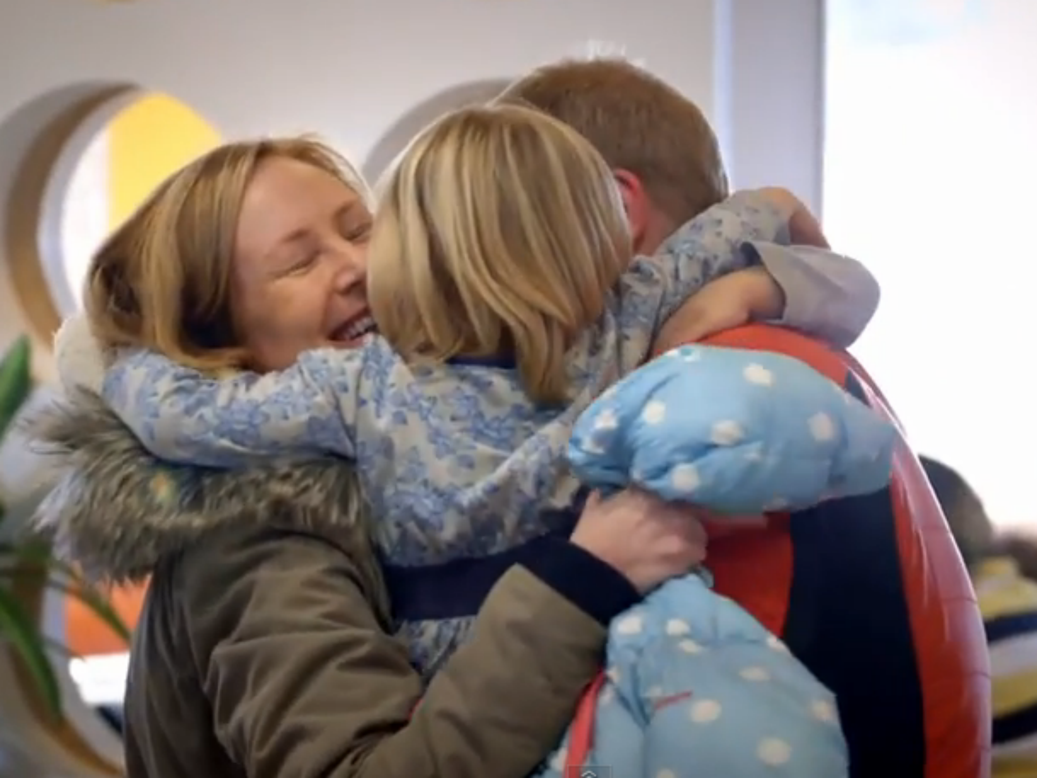 They're lovin' it: happy families embracing in the McDonald's advert launching the new campaign