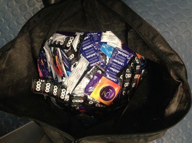 The condoms sparked a bomb scare at the George Washington Bridge Bus Station in Manhattan on Friday, 30 January