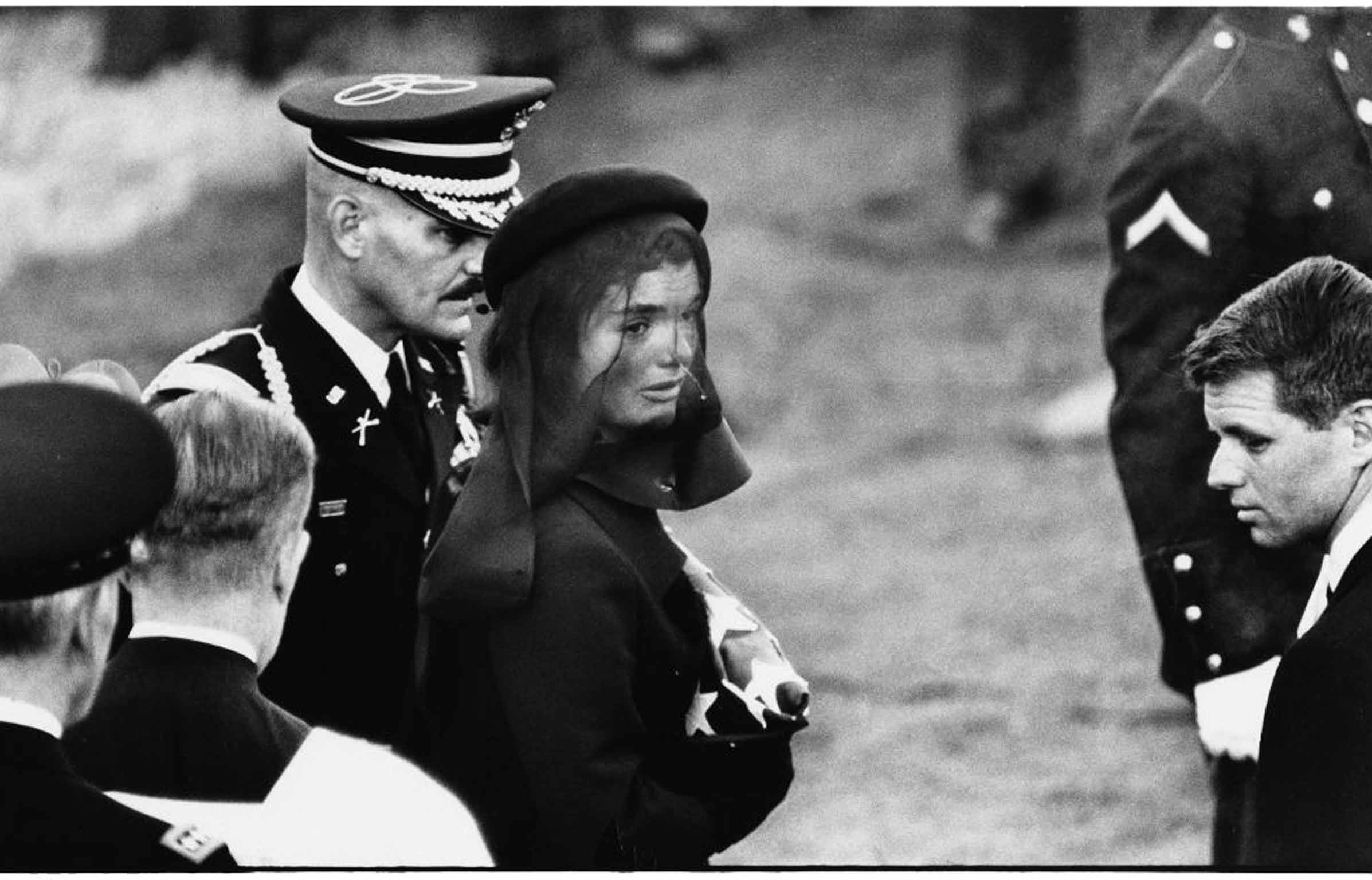 Jacqueline Kennedy at John F Kennedy's funeral, Arlington, Virginia, 25 November 1963