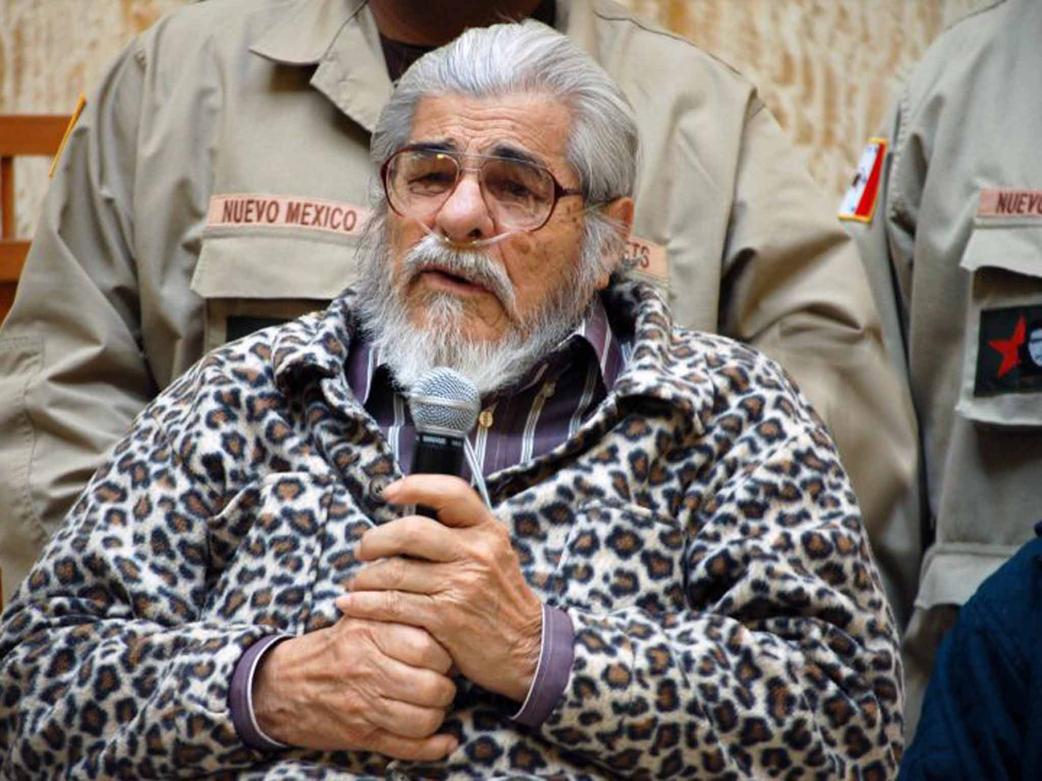 Tijerina in 2012 addressing a meeting at the New Mexico state house in Santa Fe