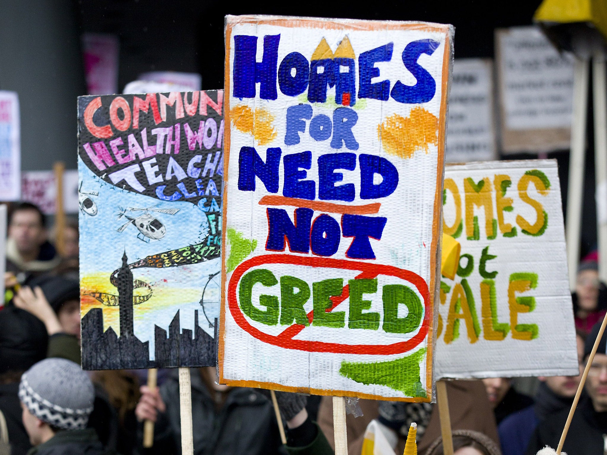 A demonstration dubbed 'The March for Homes' took place in London last Saturday