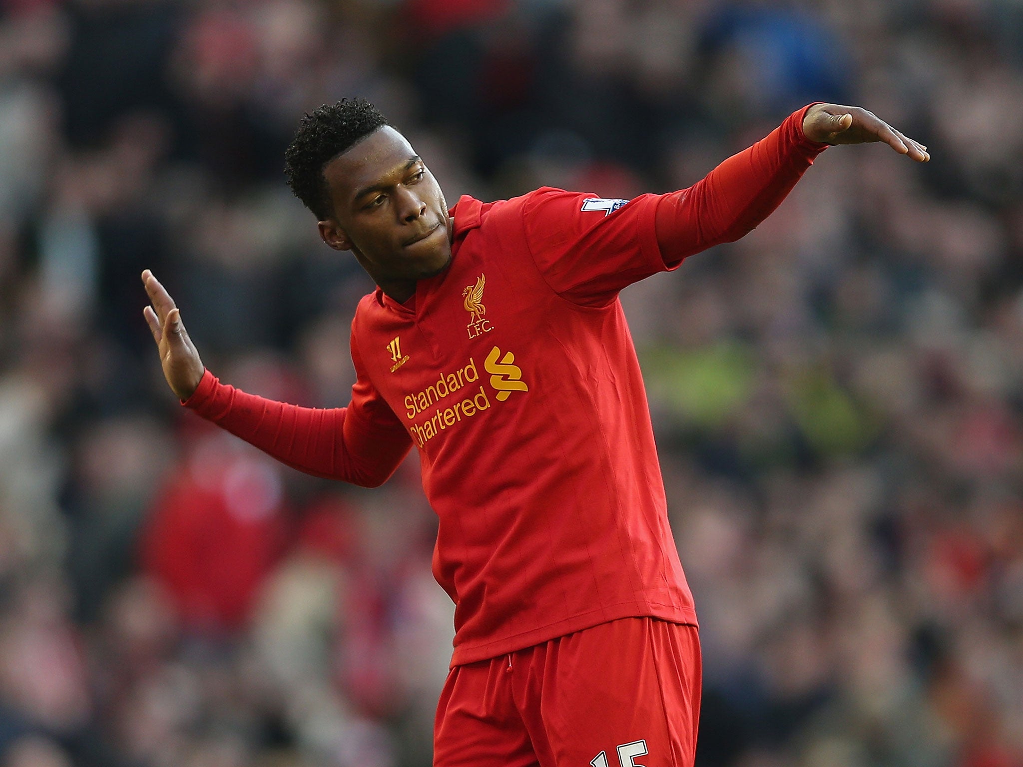 Daniel Sturridge dances in celebration