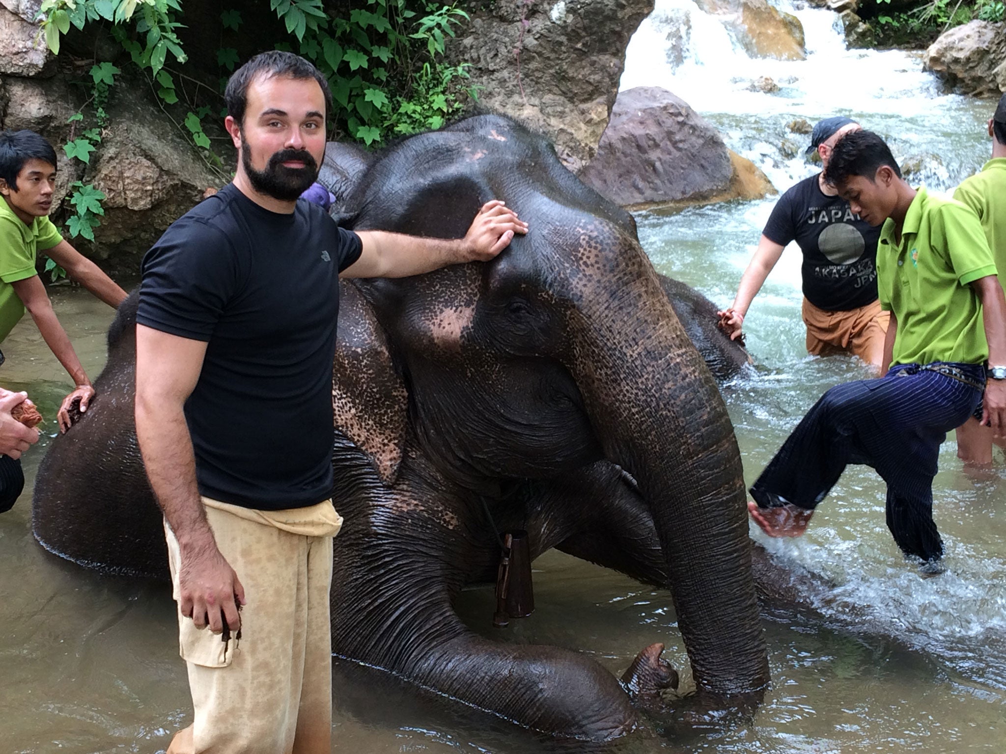 Evgeny Lebedev at the Green Hill Valley Elephant Sanctuary, Burma