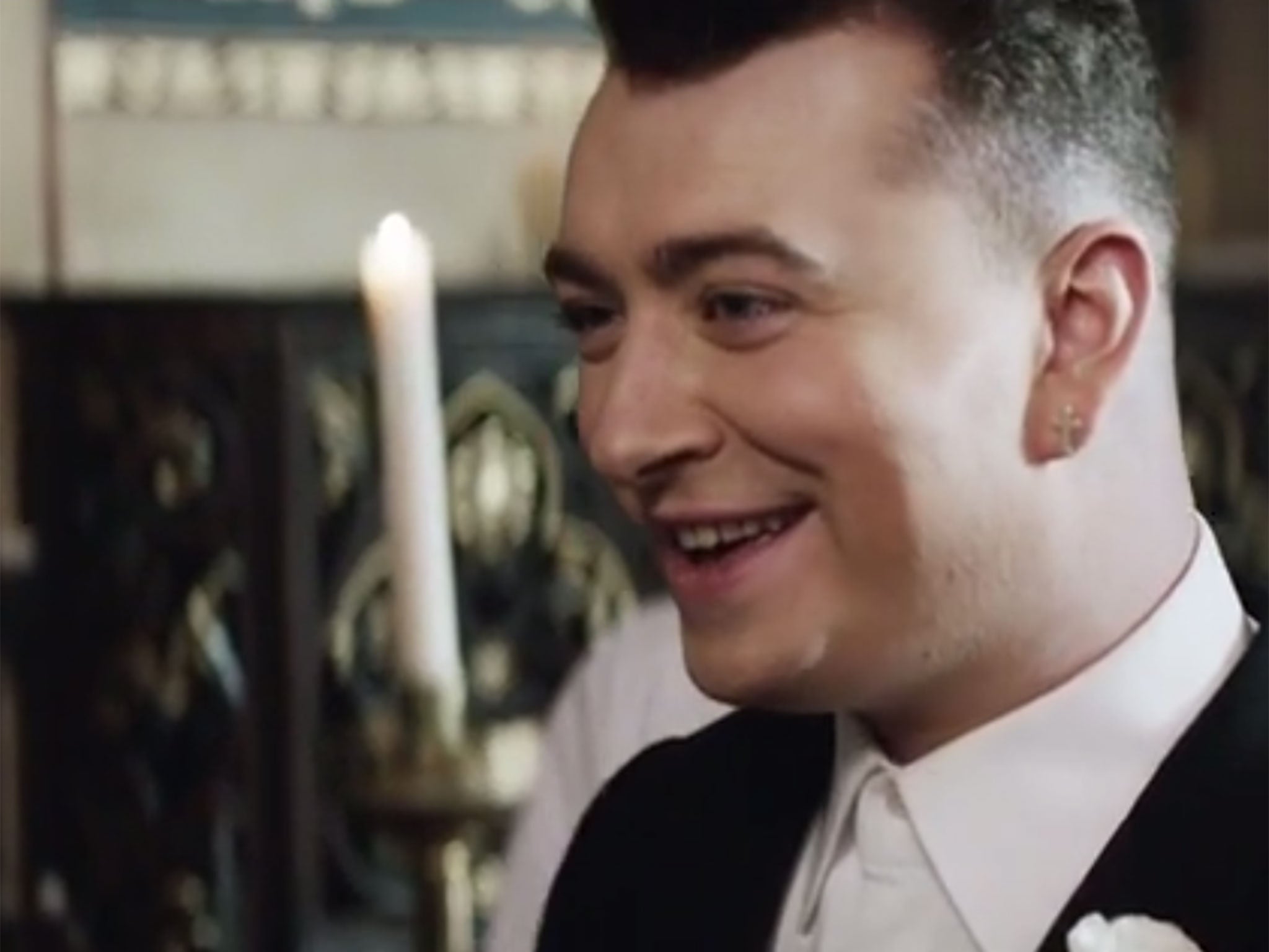 Sam Smith in his music video for 'Lay Me Down'