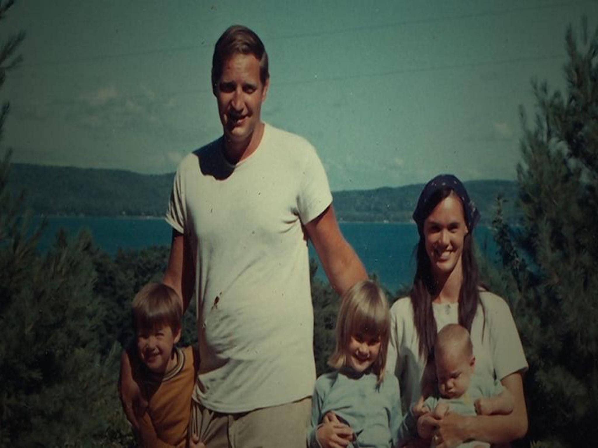 John and Bonnie with three of their four children at the time of the break-in