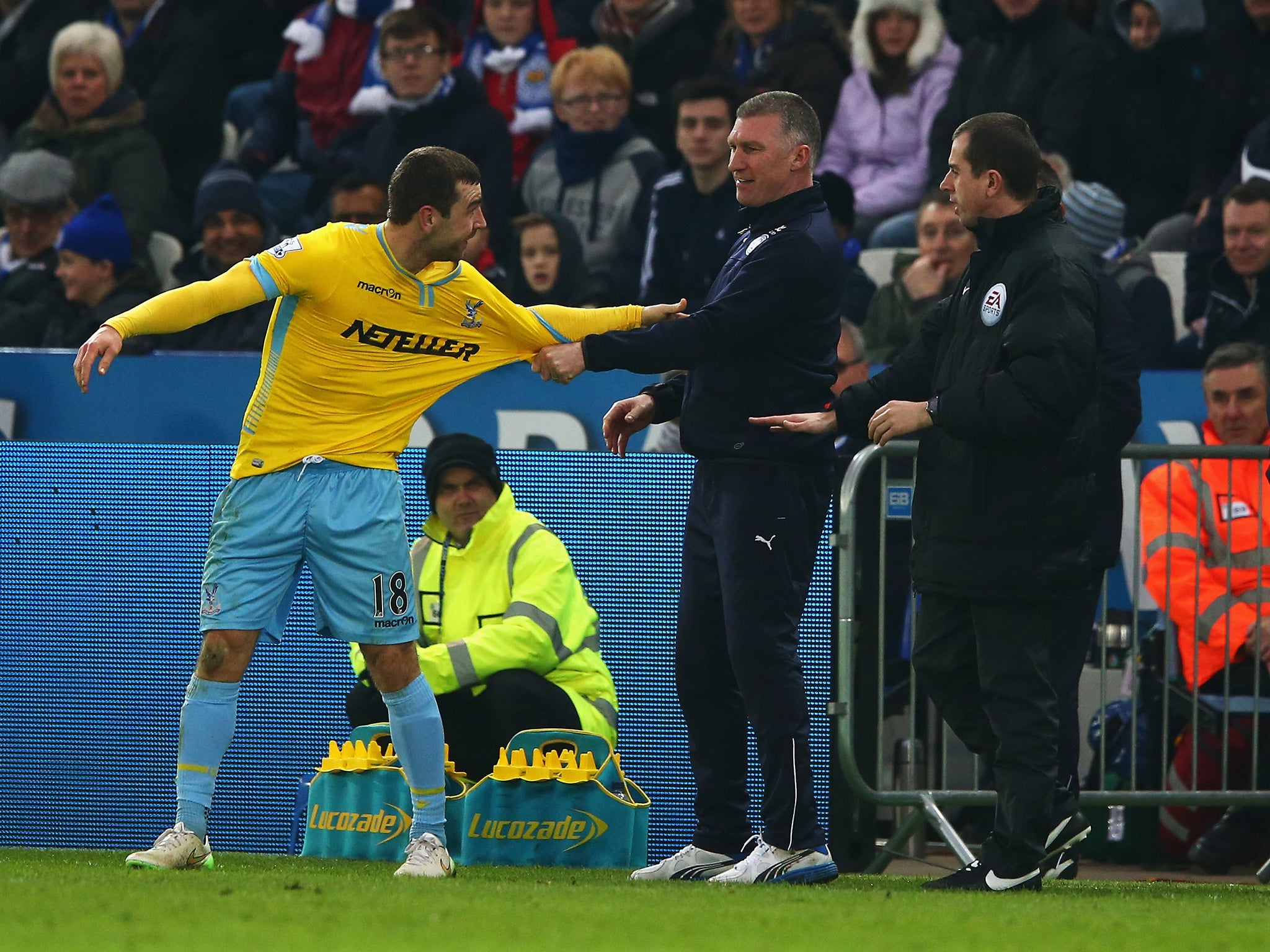 Nigel Pearson and James MacArthur tangled on the sideline