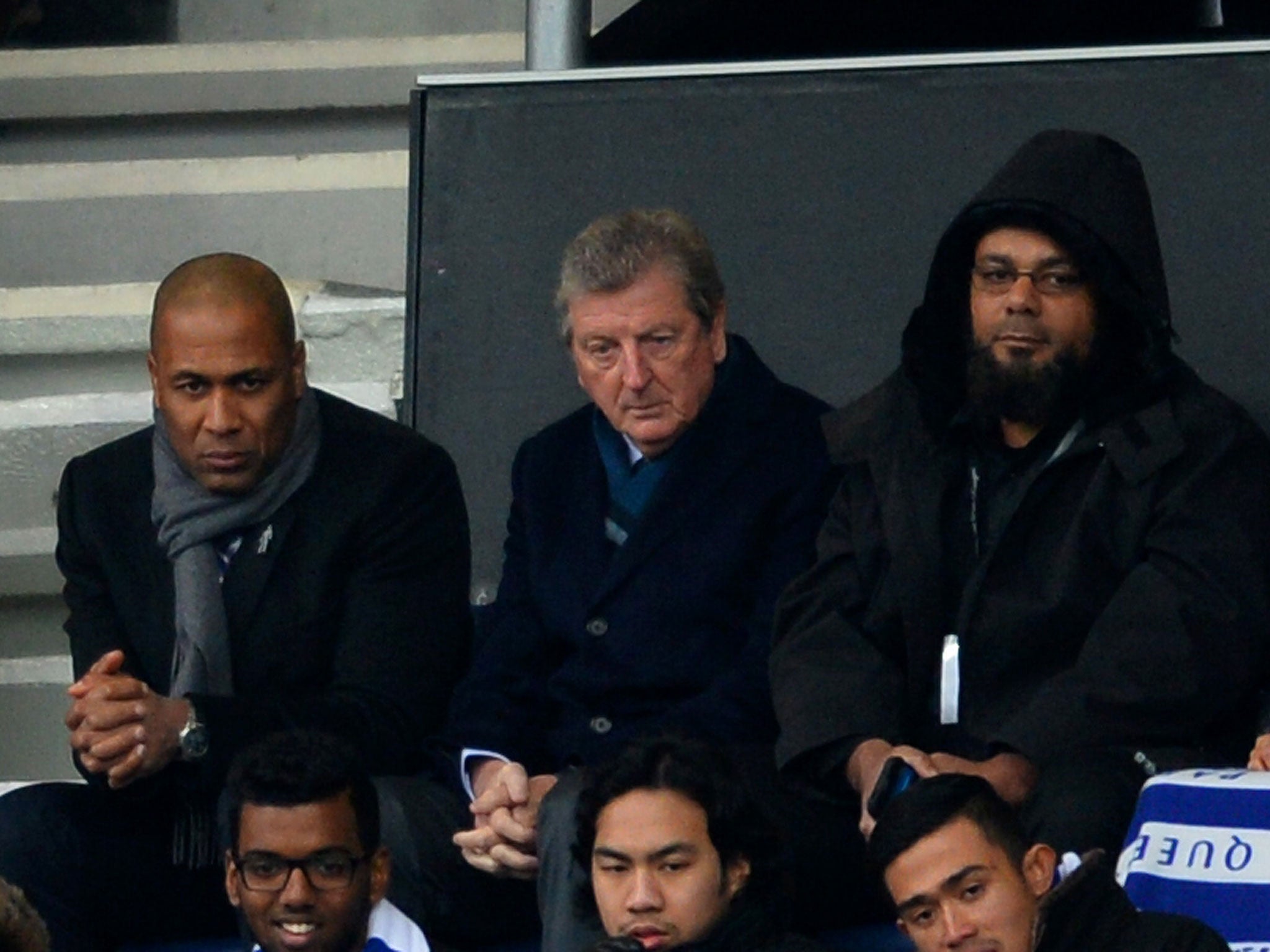 England manager Roy Hodgson alongside QPR director of football Les Ferdinand