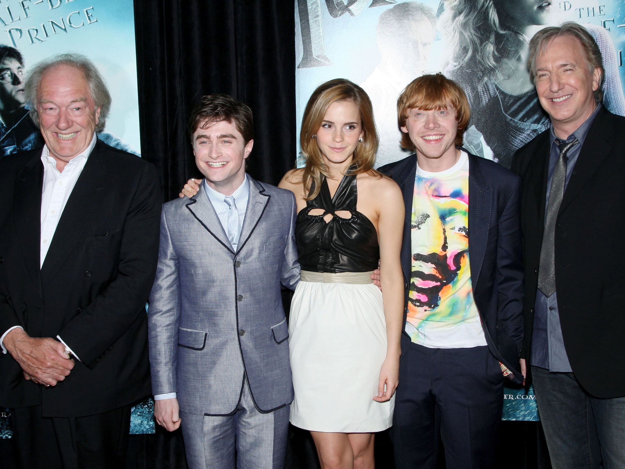 Michael Gambon (left) with co-stars at the New York premiere of Harry Potter and the Half-Blood Prince in 2009