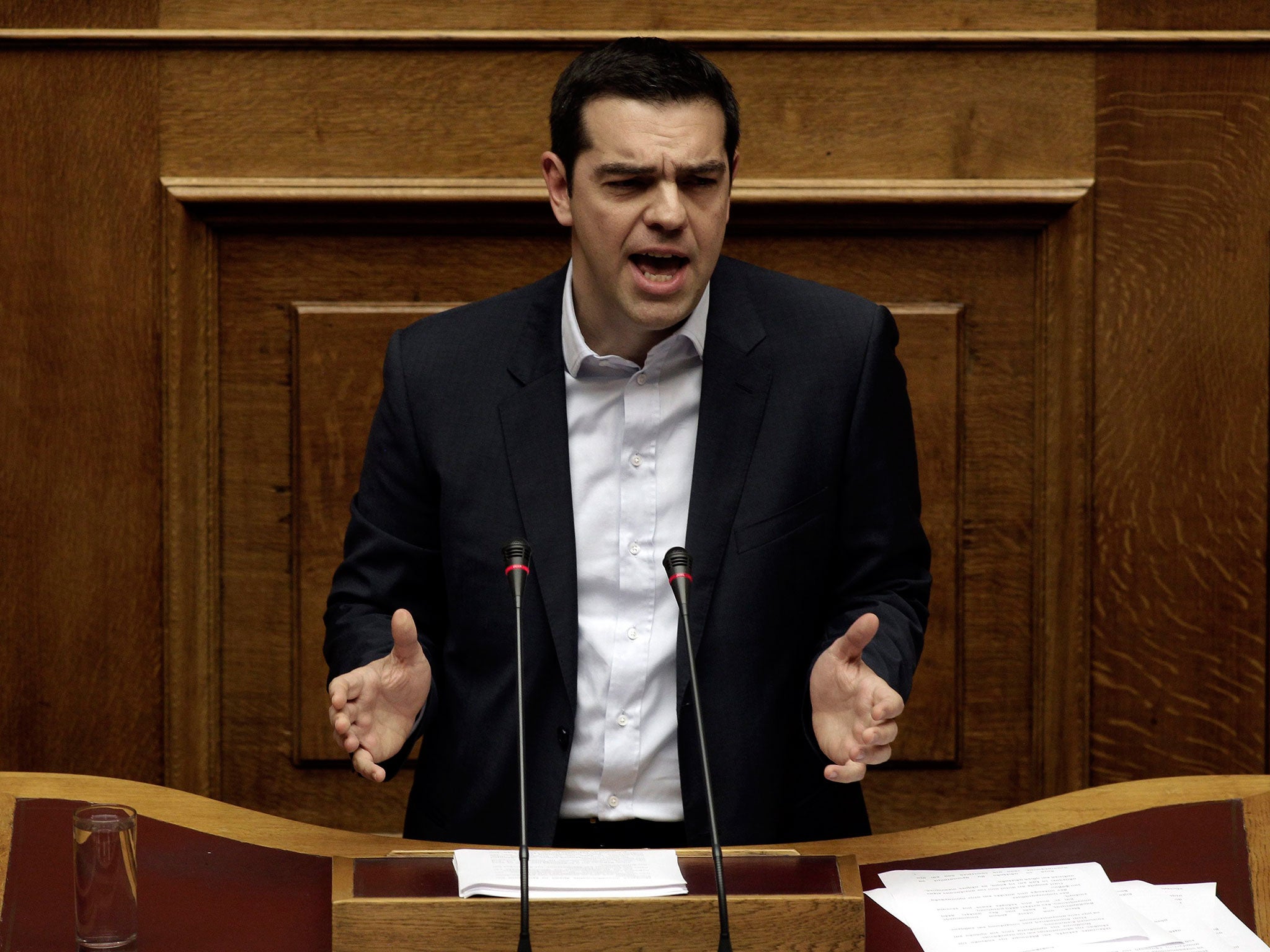 Alexis Tsipras addresses the Greek parliament ahead of EU meetings this week