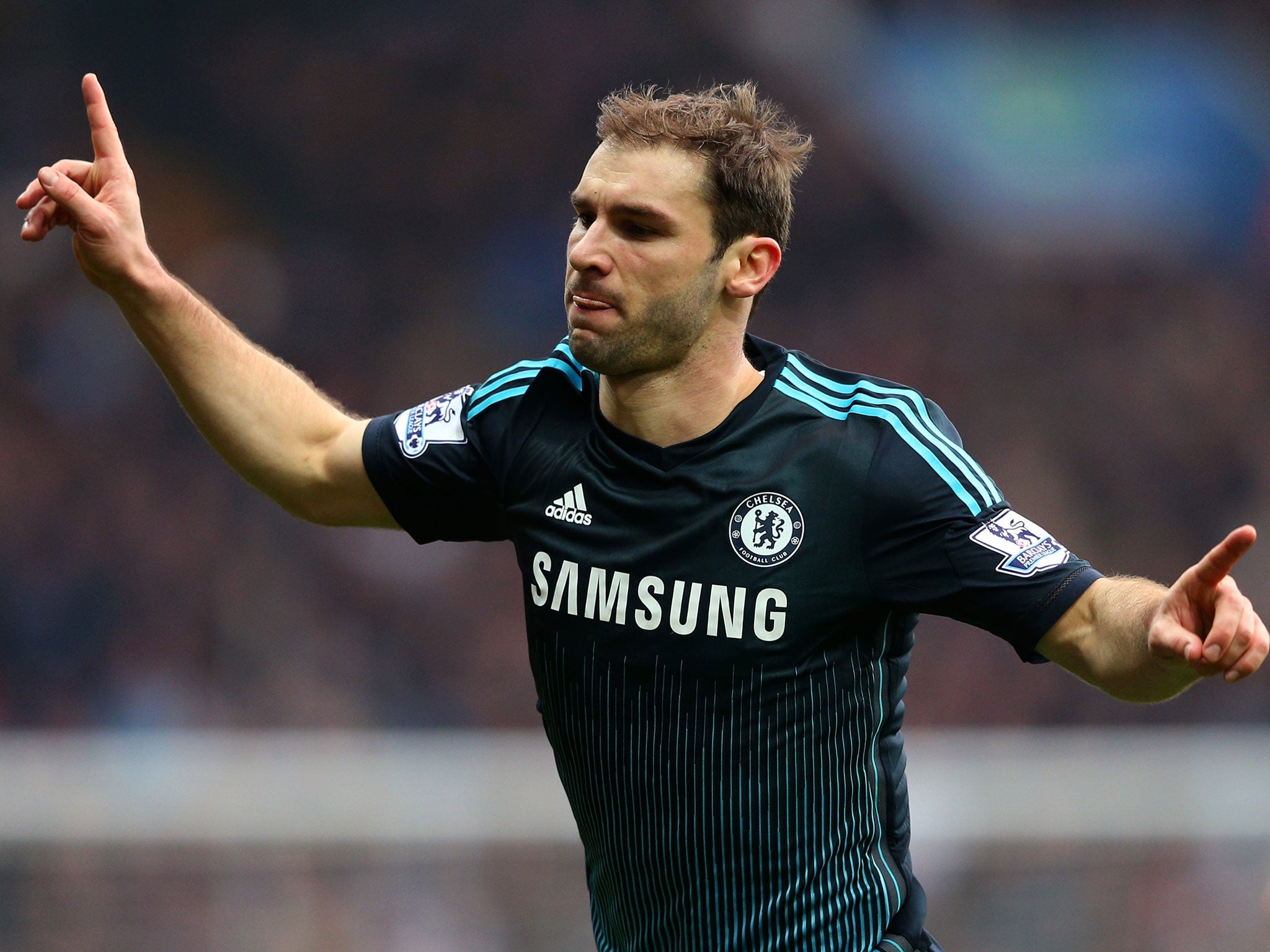 Branislav Ivanovic celebrates scoring for Chelsea