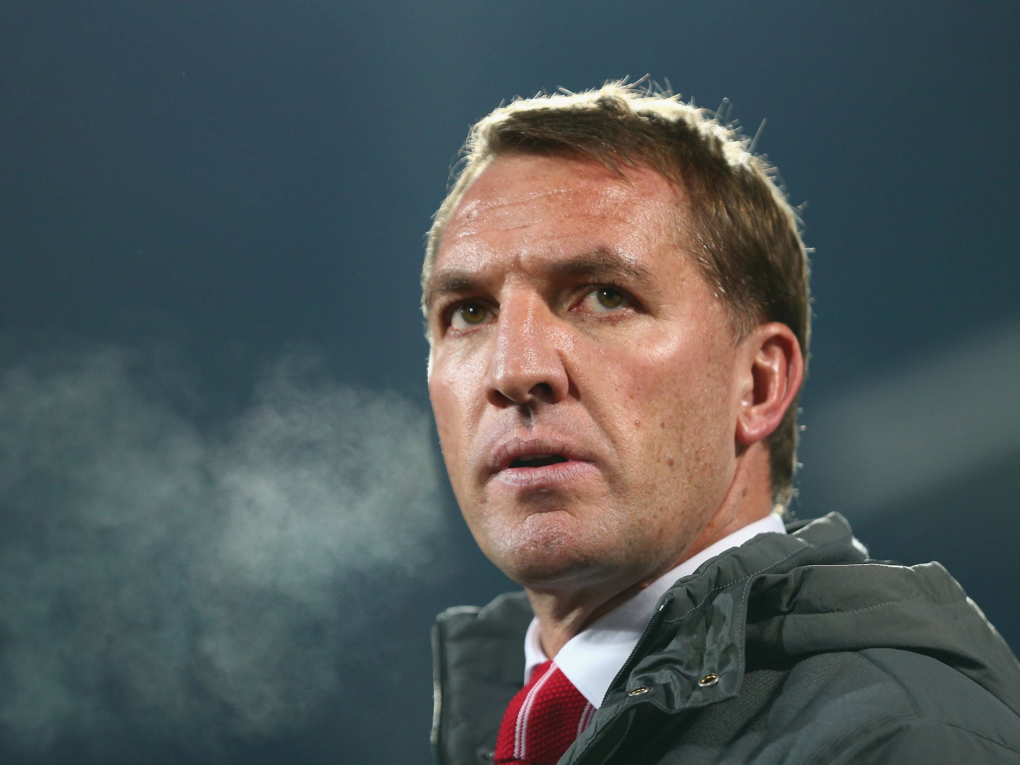 Brendan Rodgers looks on from the touchline