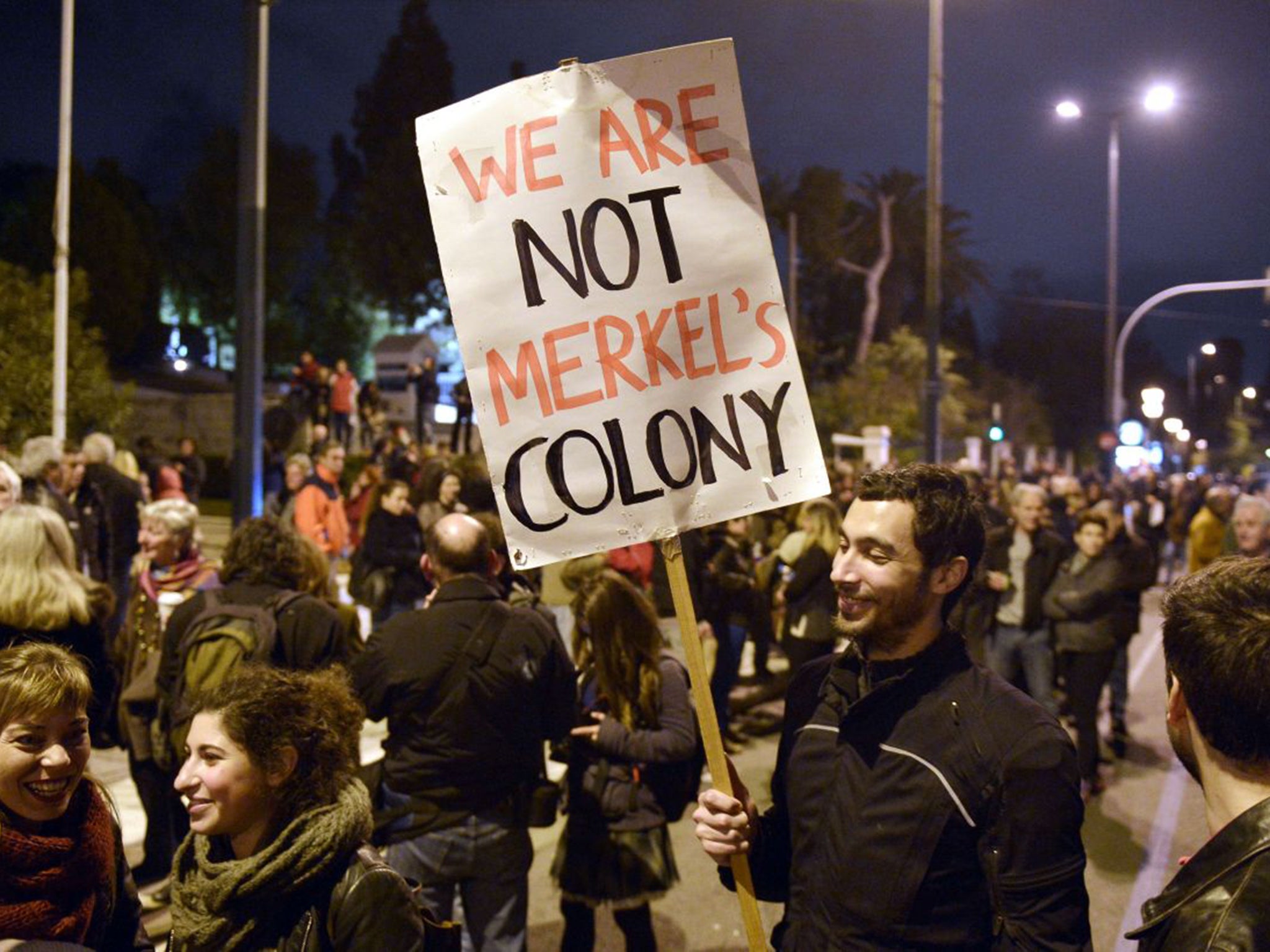 Ready for Grexit? Protesters gathered in Syntagma Square, in front of the Greek parliament, last week