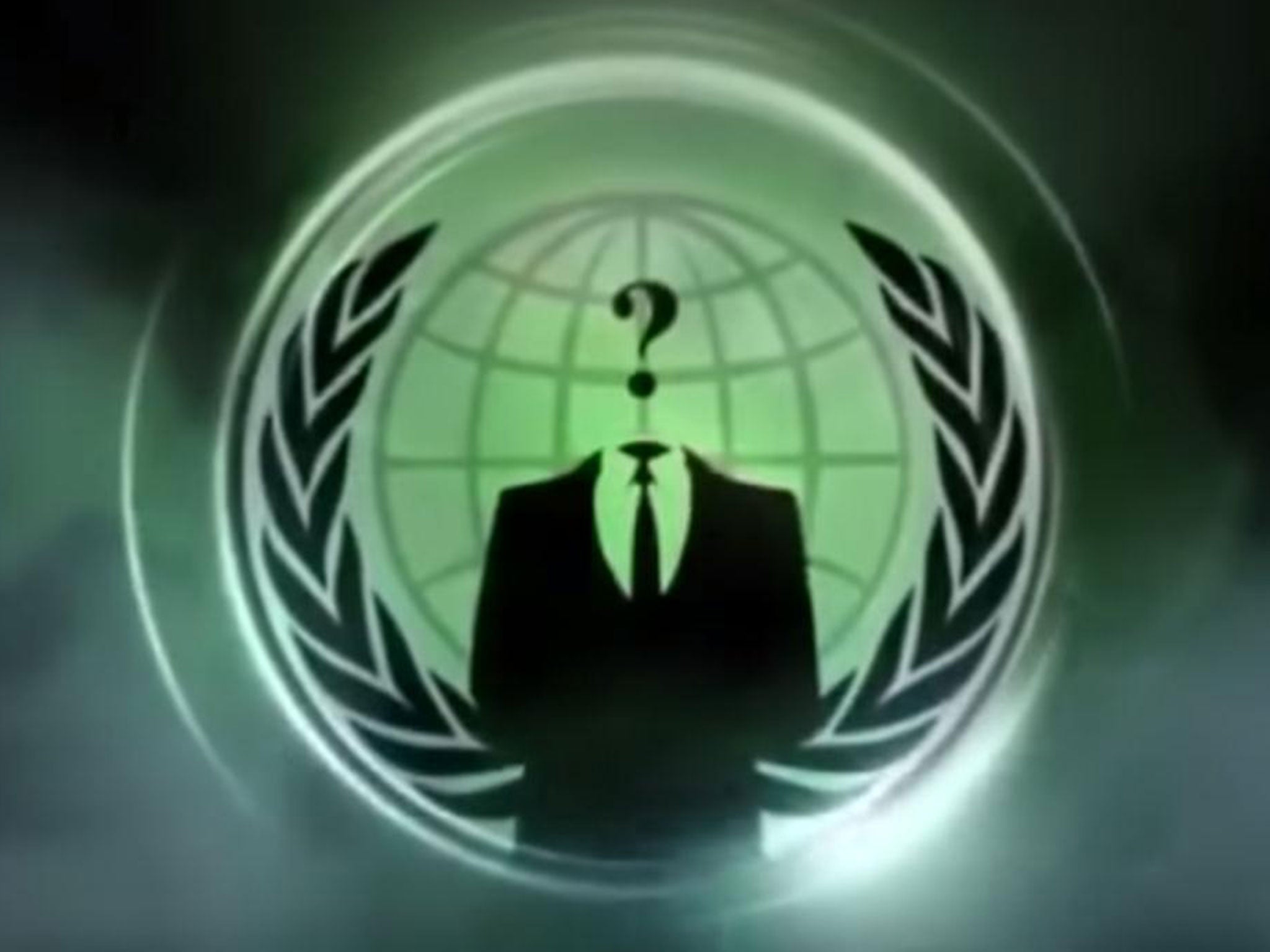 A still from the Anonymous video, which threatens to hack social media accounts affiliated with Isis