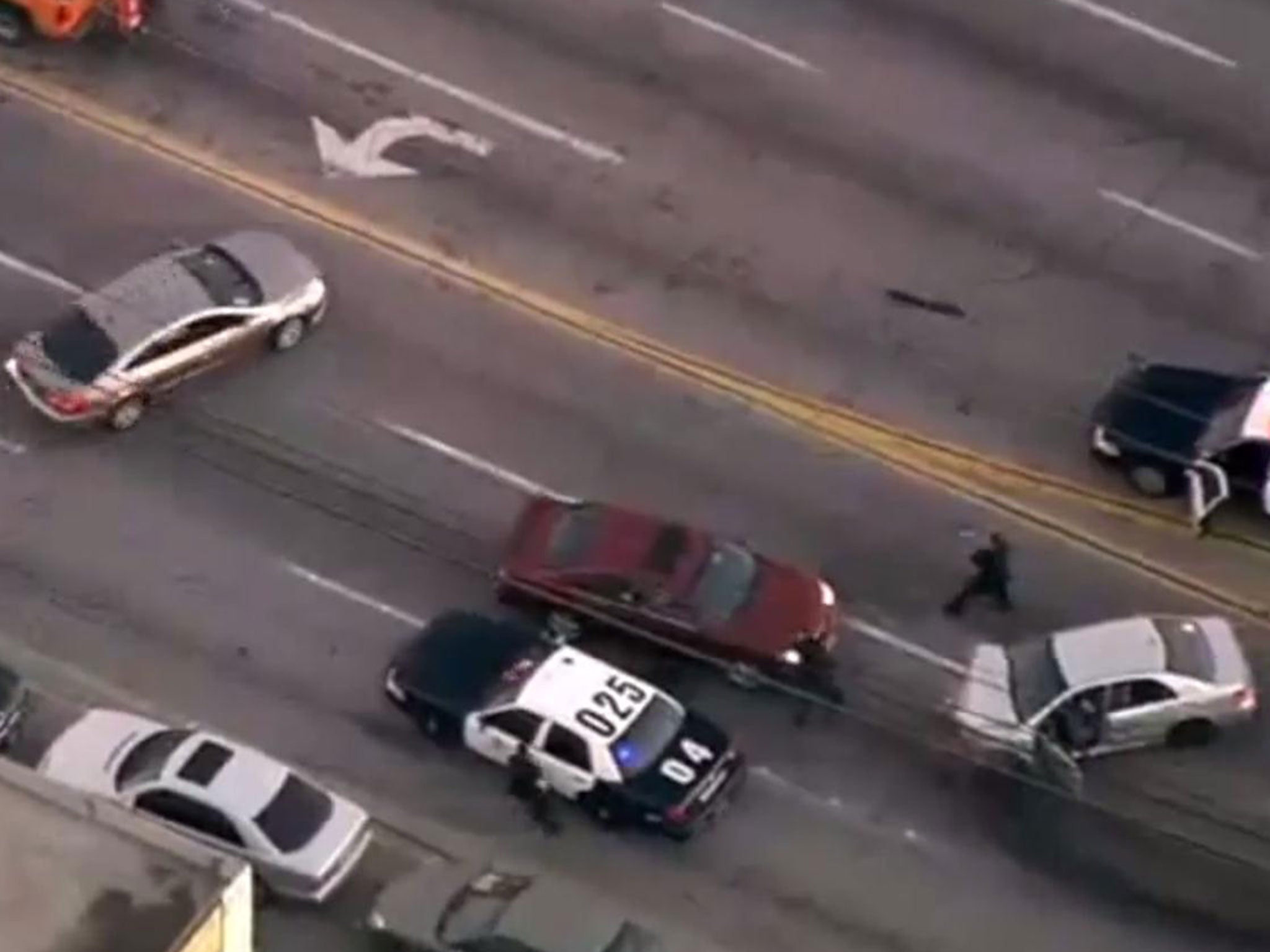 Police attempt to stop the driver as he speeds off again