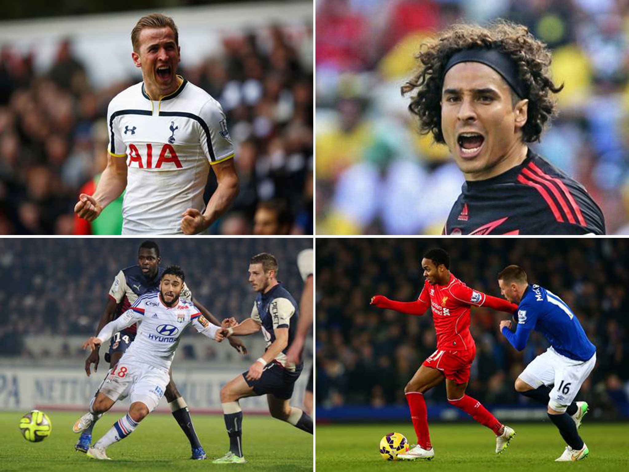 Harry Kane, Guillermo Ochoa, Nabil Fekir and Raheem Sterling