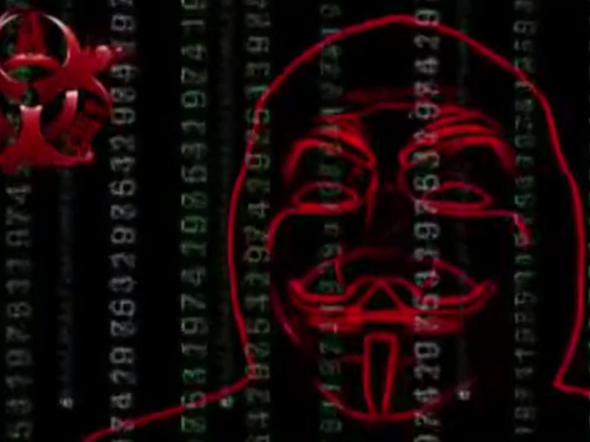 A still from the latest Anonymous video