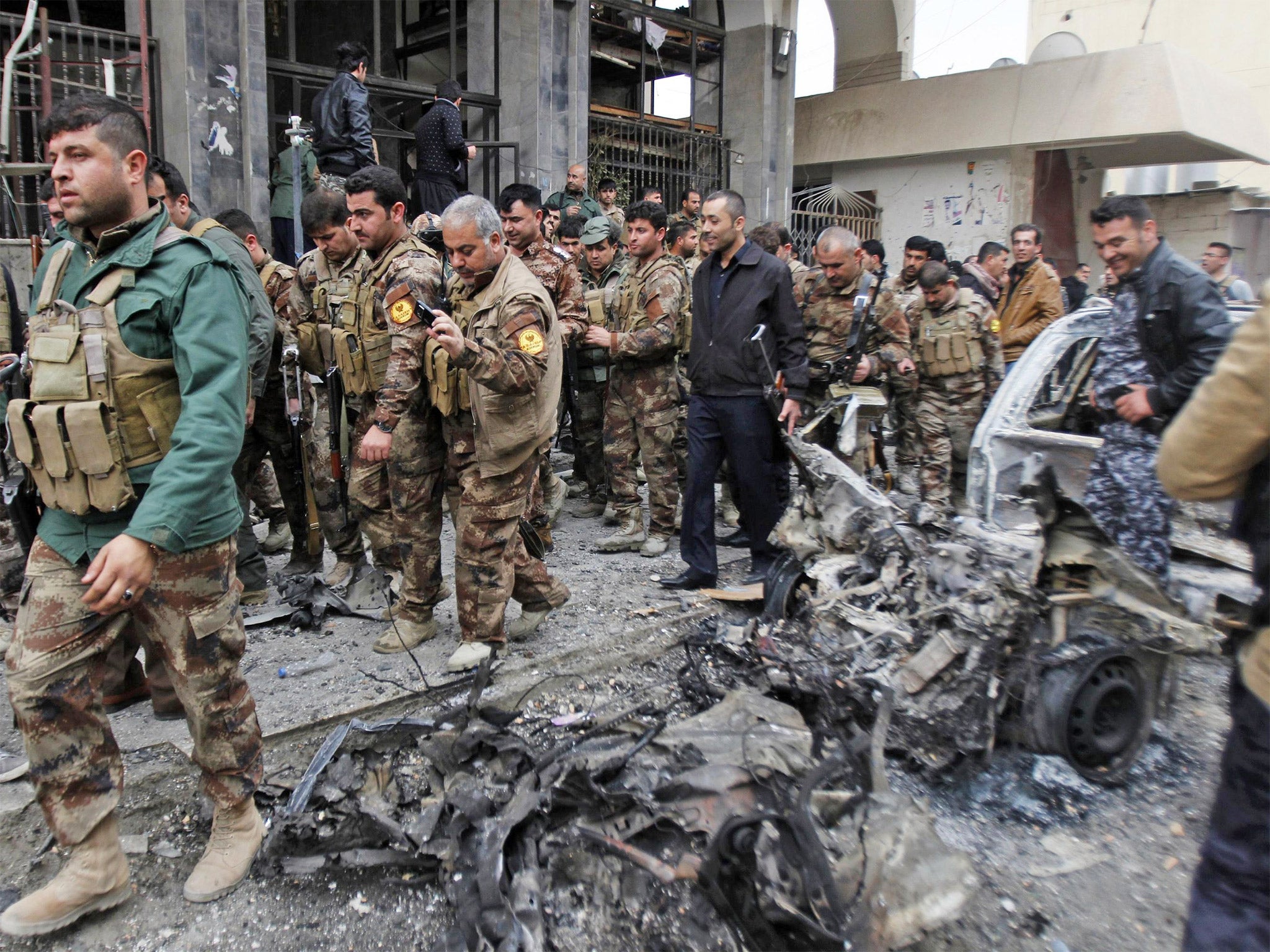 The Kurdish Peshmerga (pictured) are fighting Isis in Kirkuk, Iraq