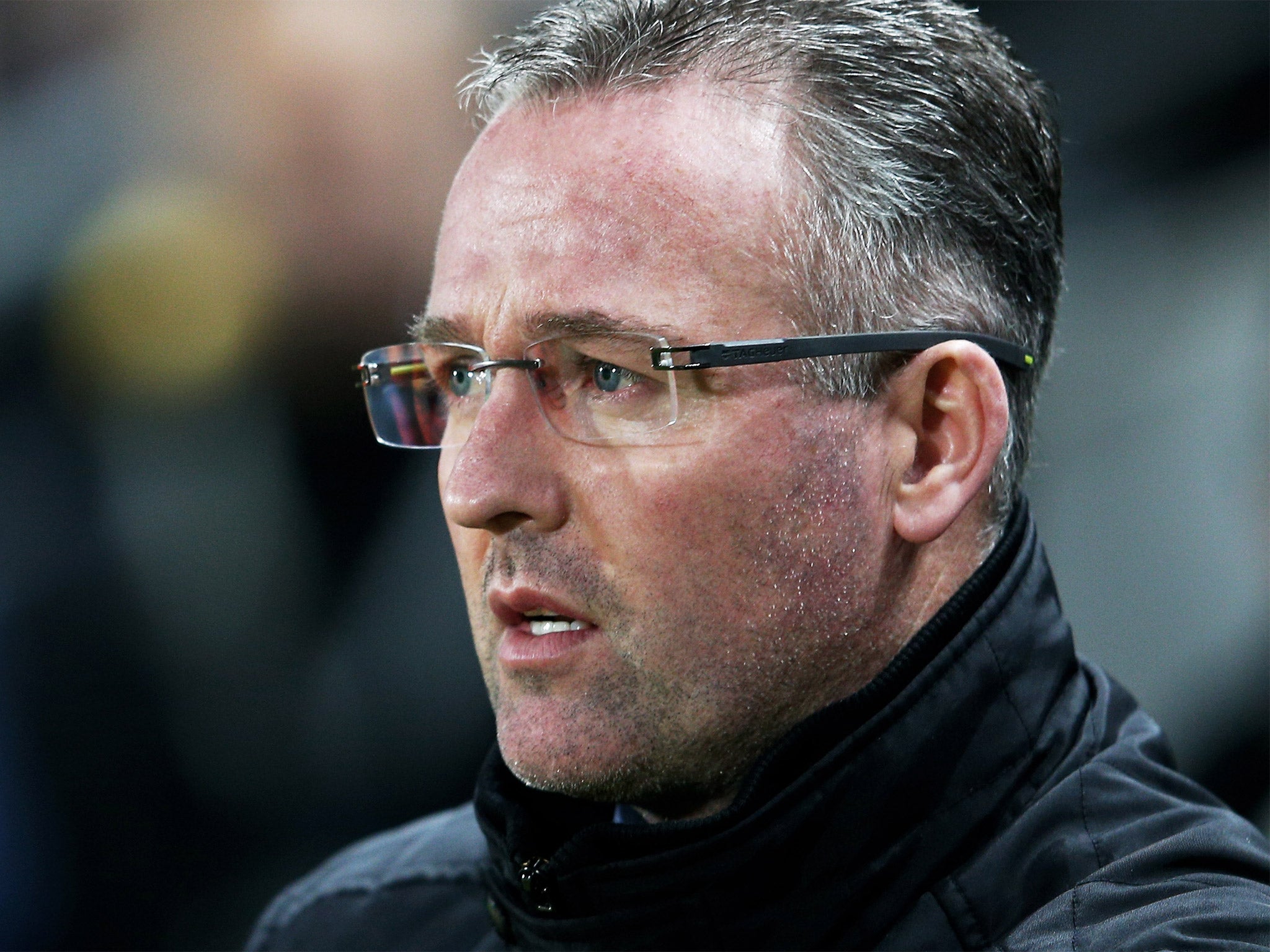 Paul Lambert looks on from the touchline