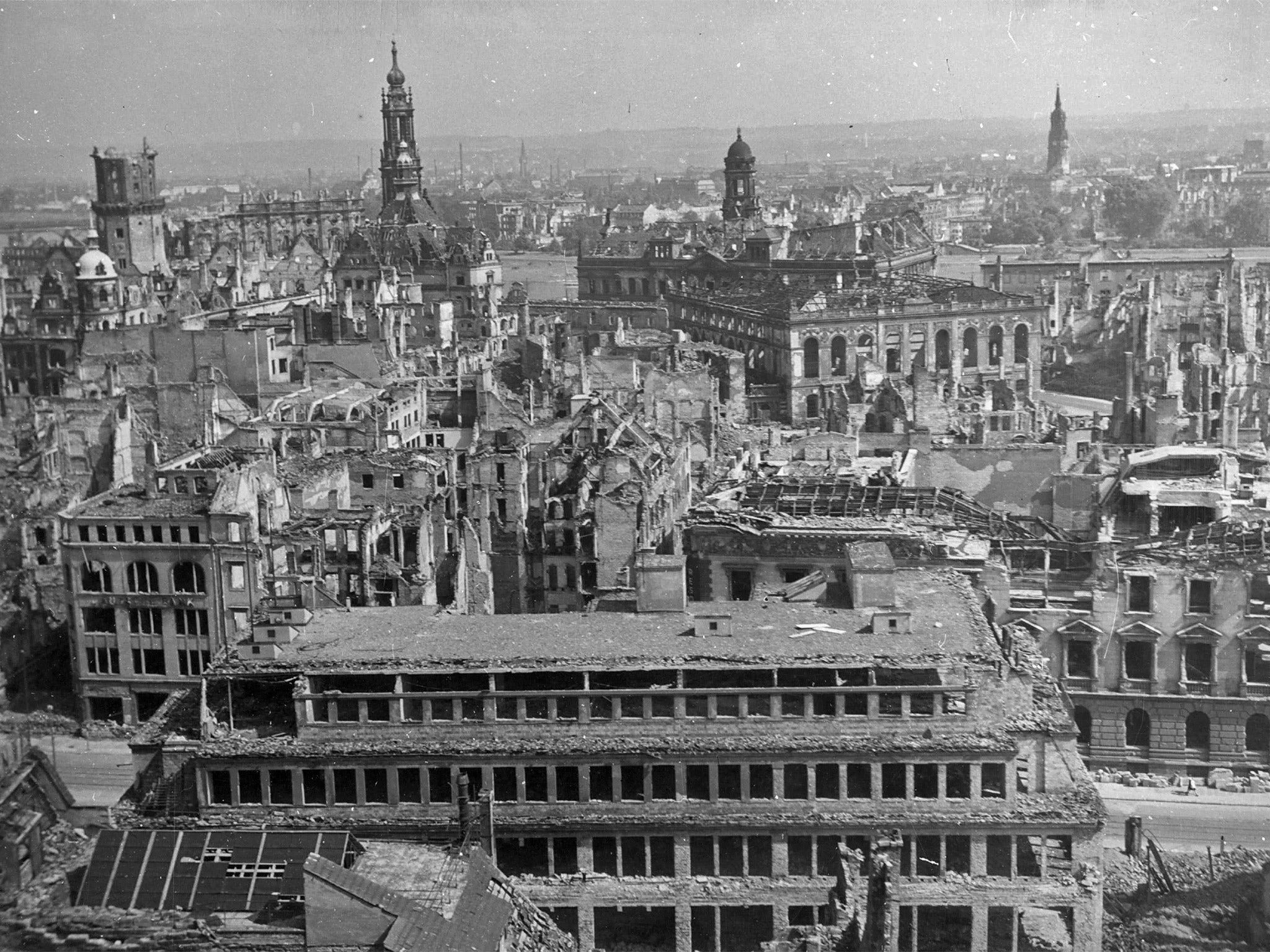 Dresden’s devastated centre a year after the bombing