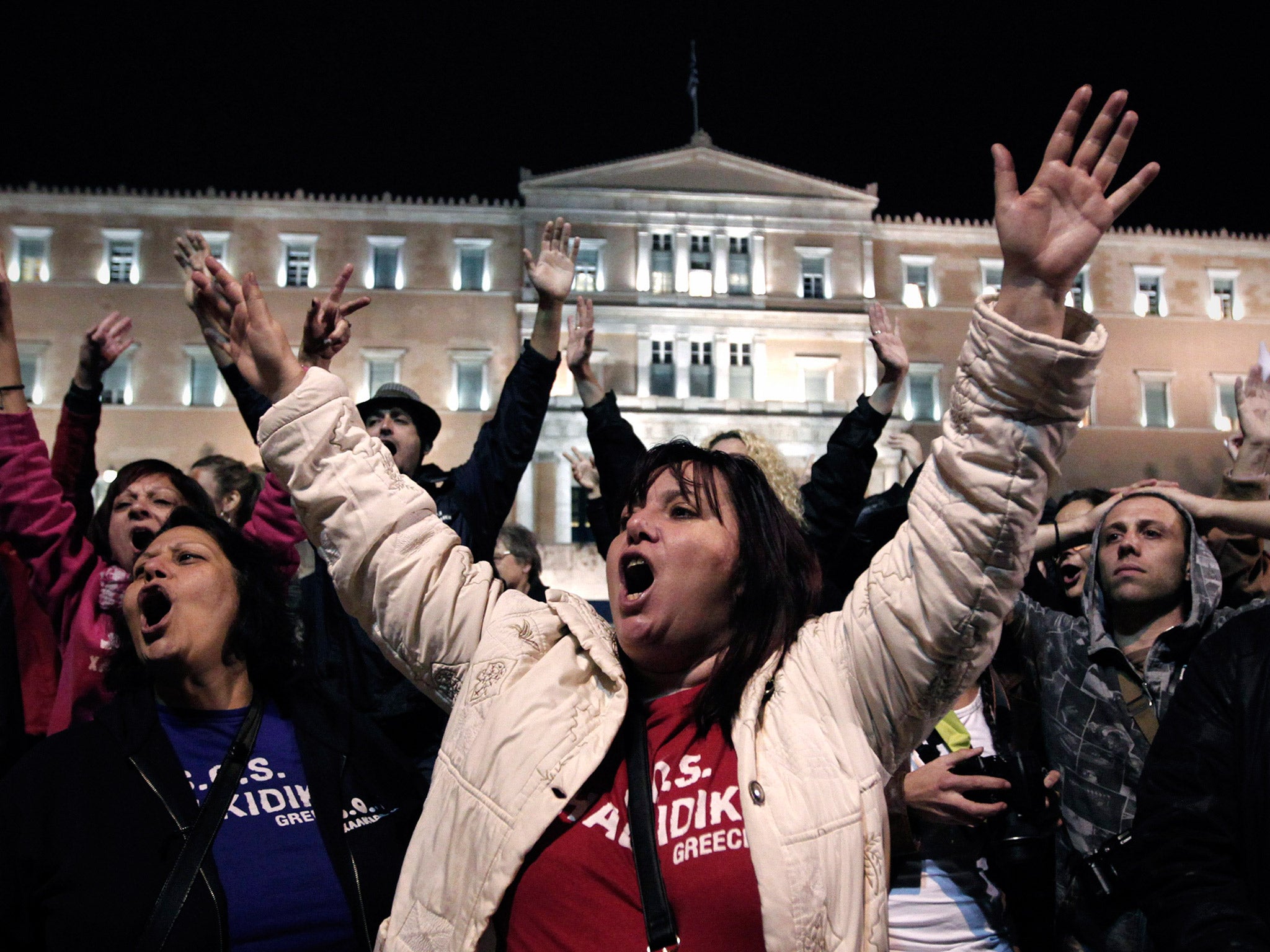 A protest against Canadian group Eldorado Gold's controversial gold mine project in the northern Greek Halkidiki peninsula, in 2013