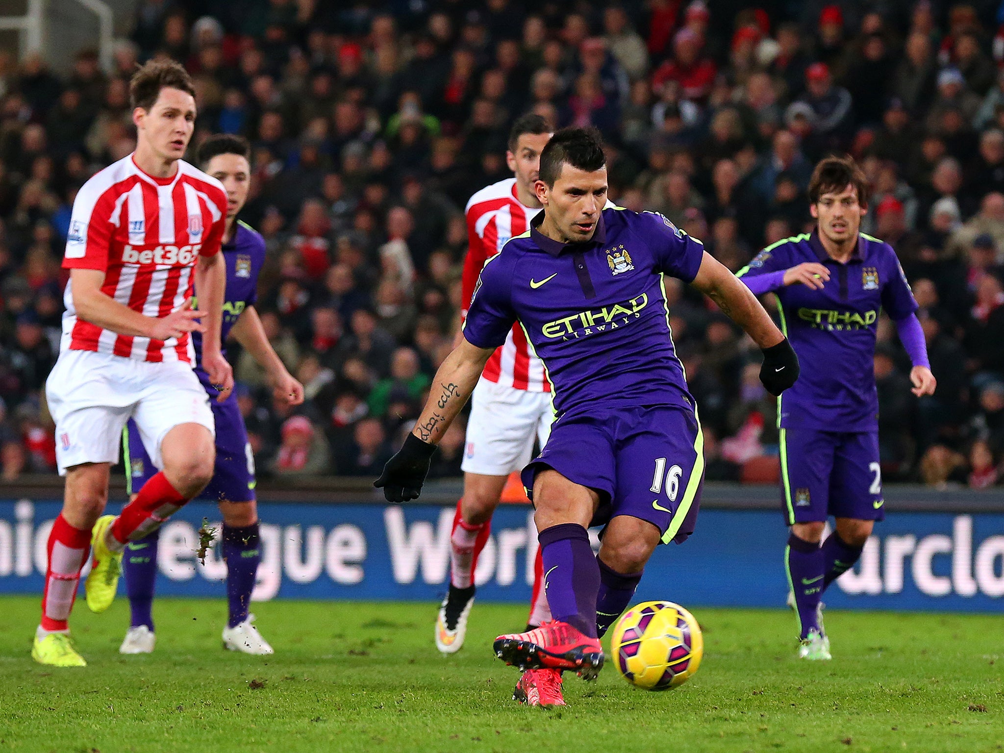 Aguero added a second from the penalty spot