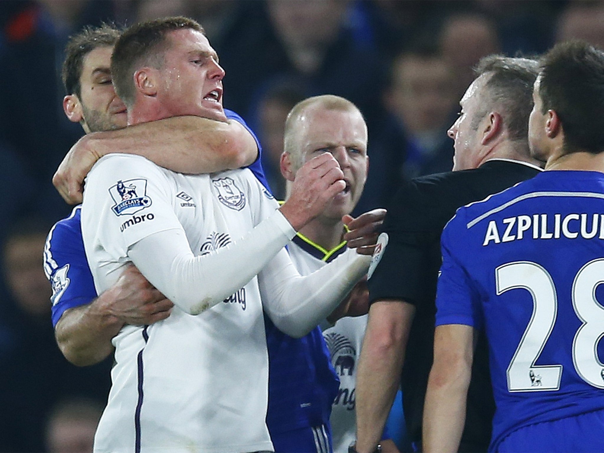 Branislav Ivanovic grapples with James McCarthy