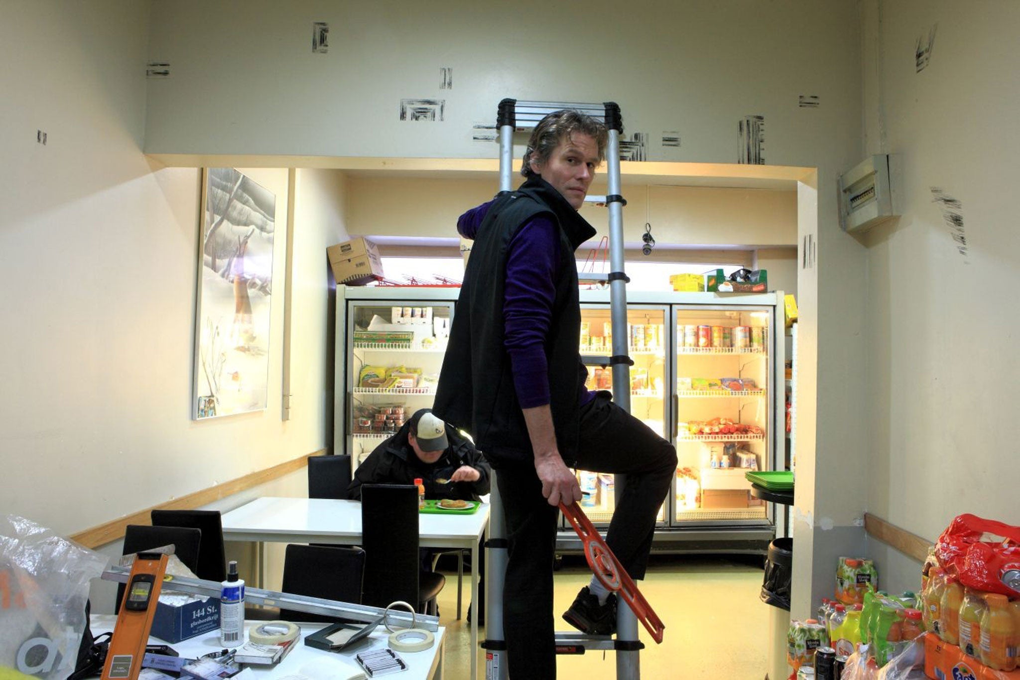 Hungry art: Bart Lodewijks in the café he is currently working on