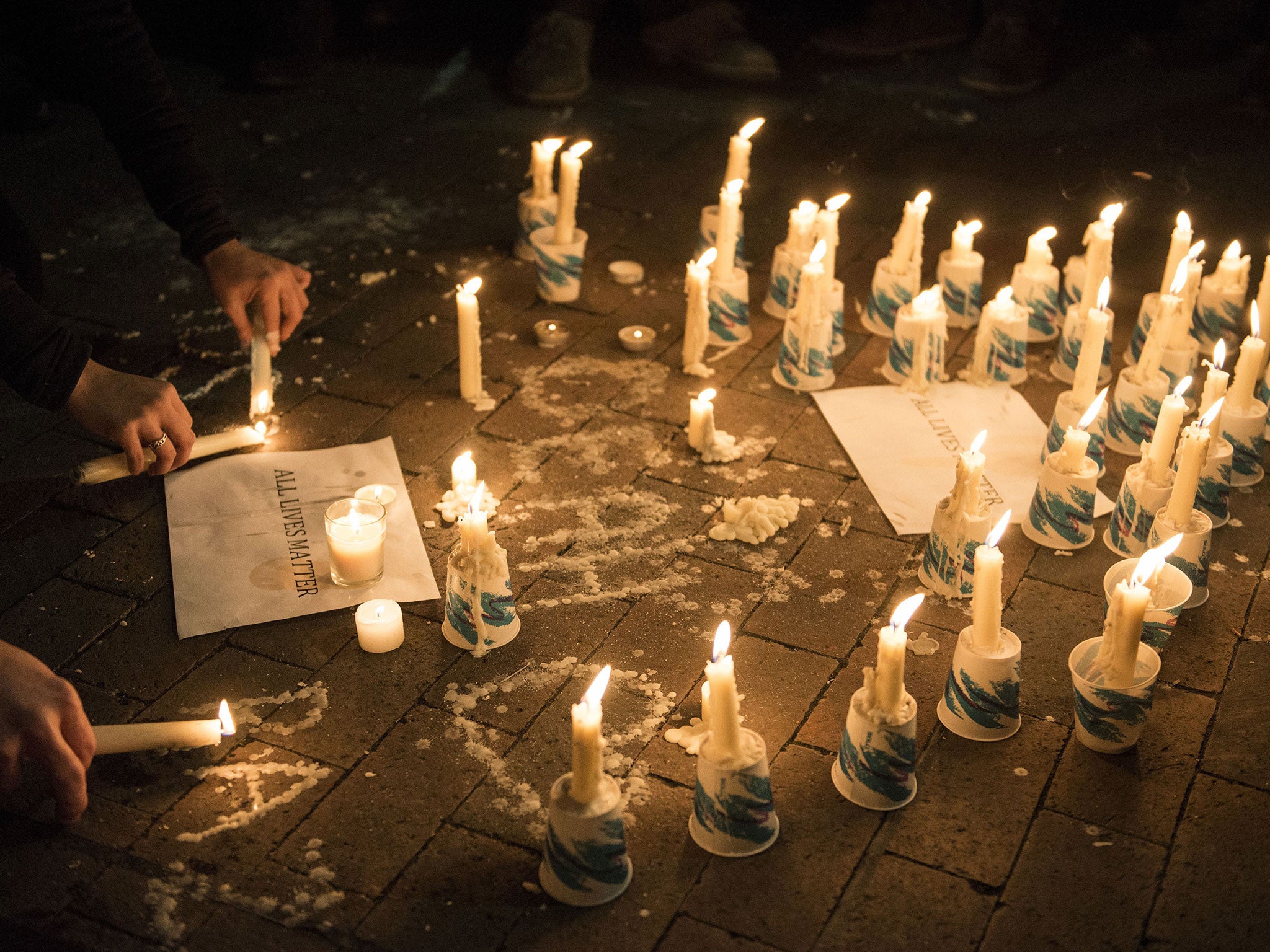 The makeshift memorial (Getty Images)