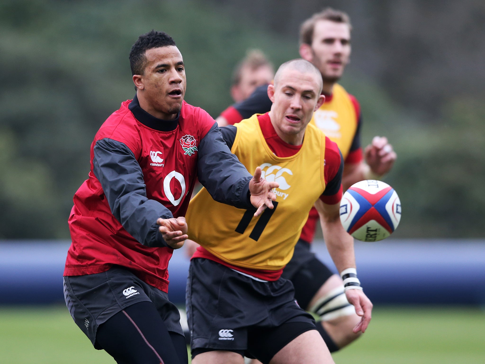 Anthony Watson trains ahead of England's clash with Italy