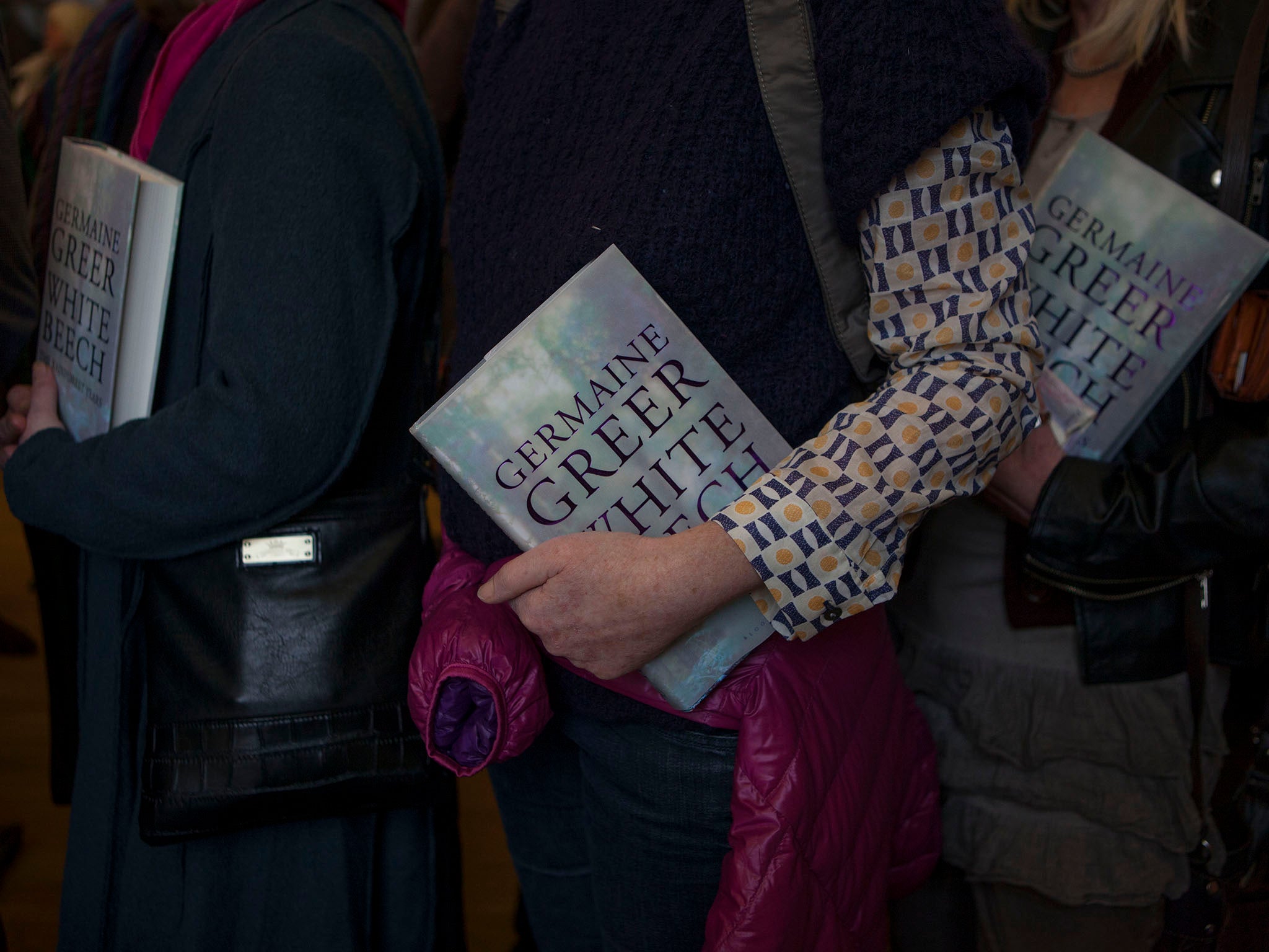 People wait for book signing at the Bath Literary