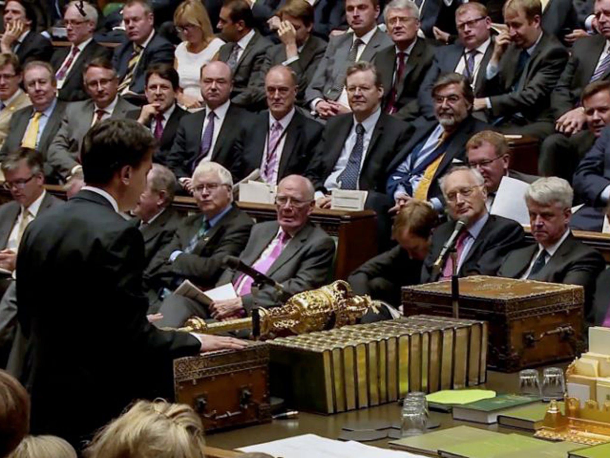 Ed Miliband in action in the House of Commons