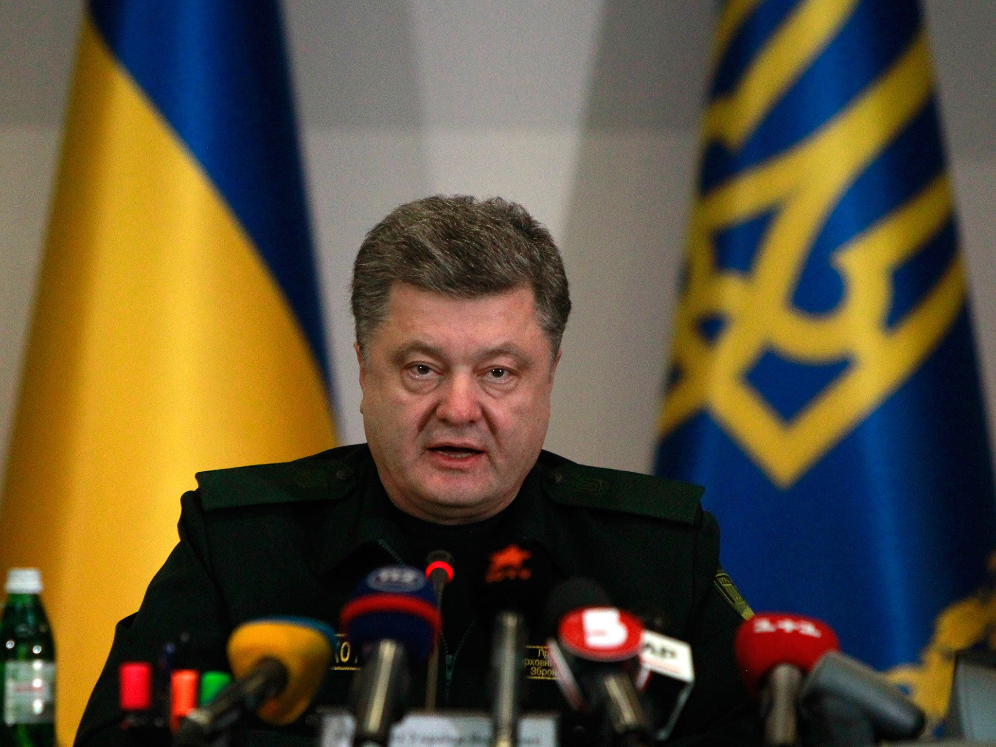 President Petro Poroshenko orders his troops to cease hostilities