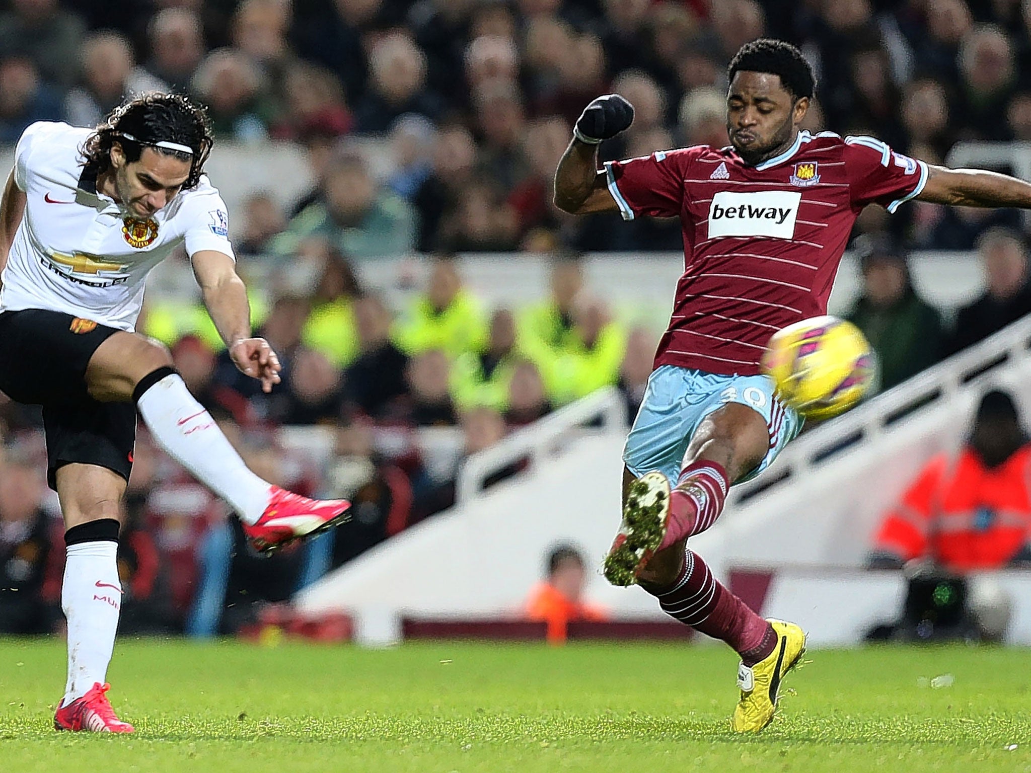 Radamel Falcao (left) is not quick enough to stretch defences