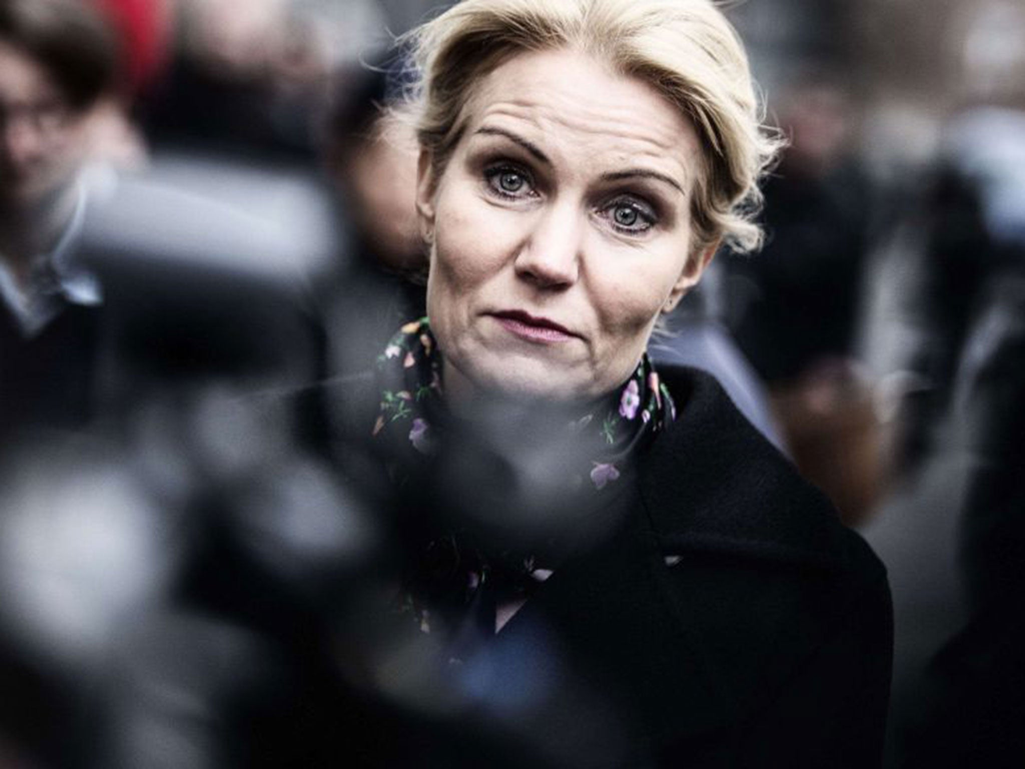 Denmark's Prime Minister Helle Thorning Schmidt arrives at the synagogue in Krystalgade in Copenhagen