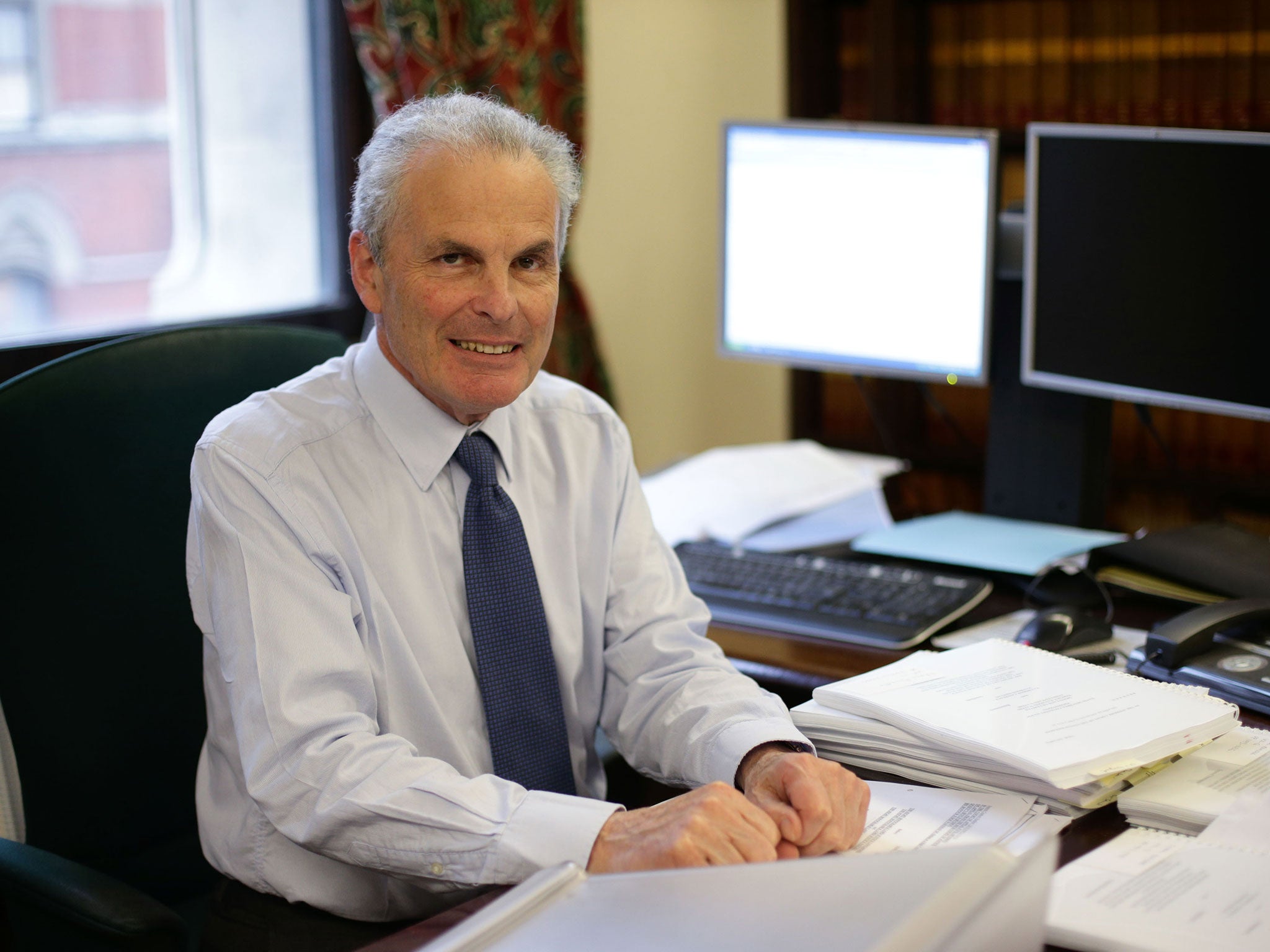 Lord Dyson in his office at the Royal Courts of Justice, London, ahead of the publication of a report that calls for a new 'Online Court' to be developed in England and Wales to increase access to justice and to streamline the court process