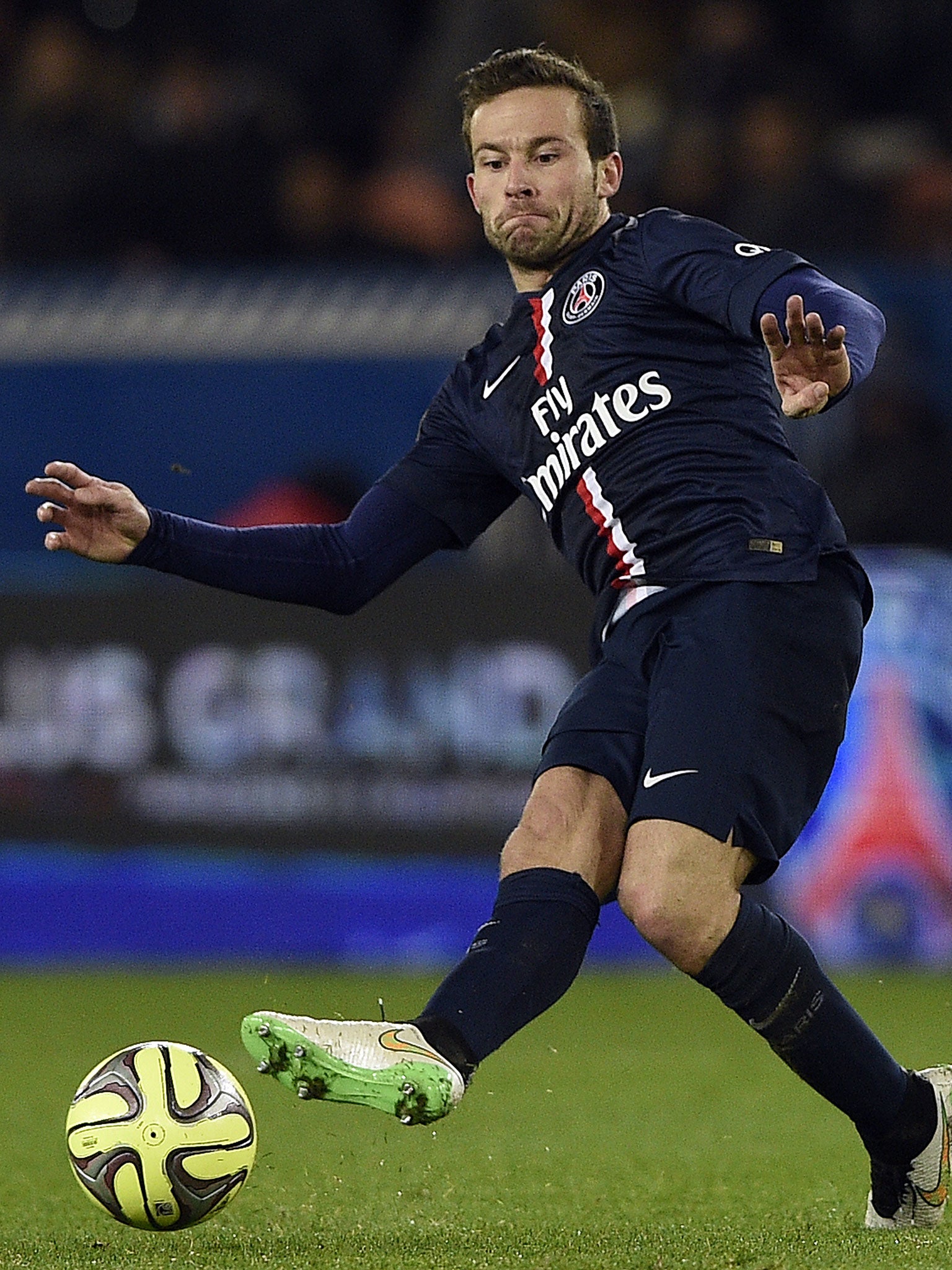 Yohan Cabaye is one of five PSG players who could miss tomorrow’s Champions League clash with Chelsea