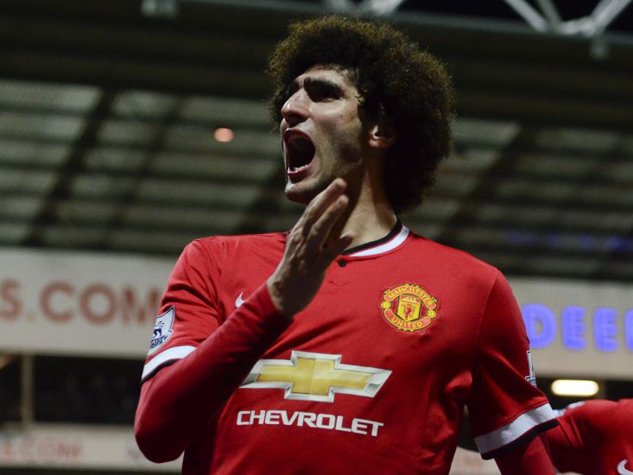 Marouane Fellaini put the visitors back into the lead with a stabbed effort from inside the box