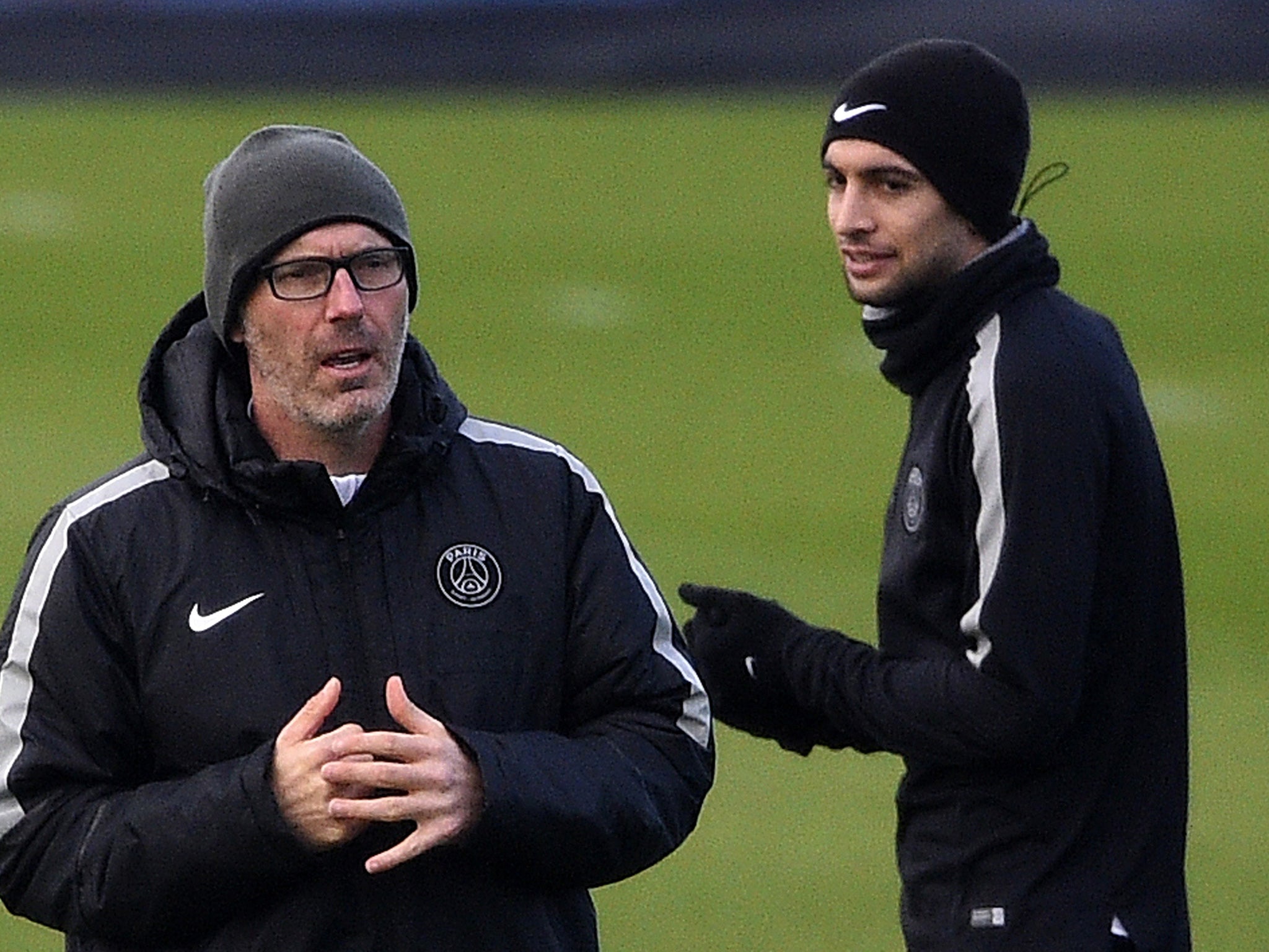 Javier Pastore (right) trained on Monday but has not played since 30 January