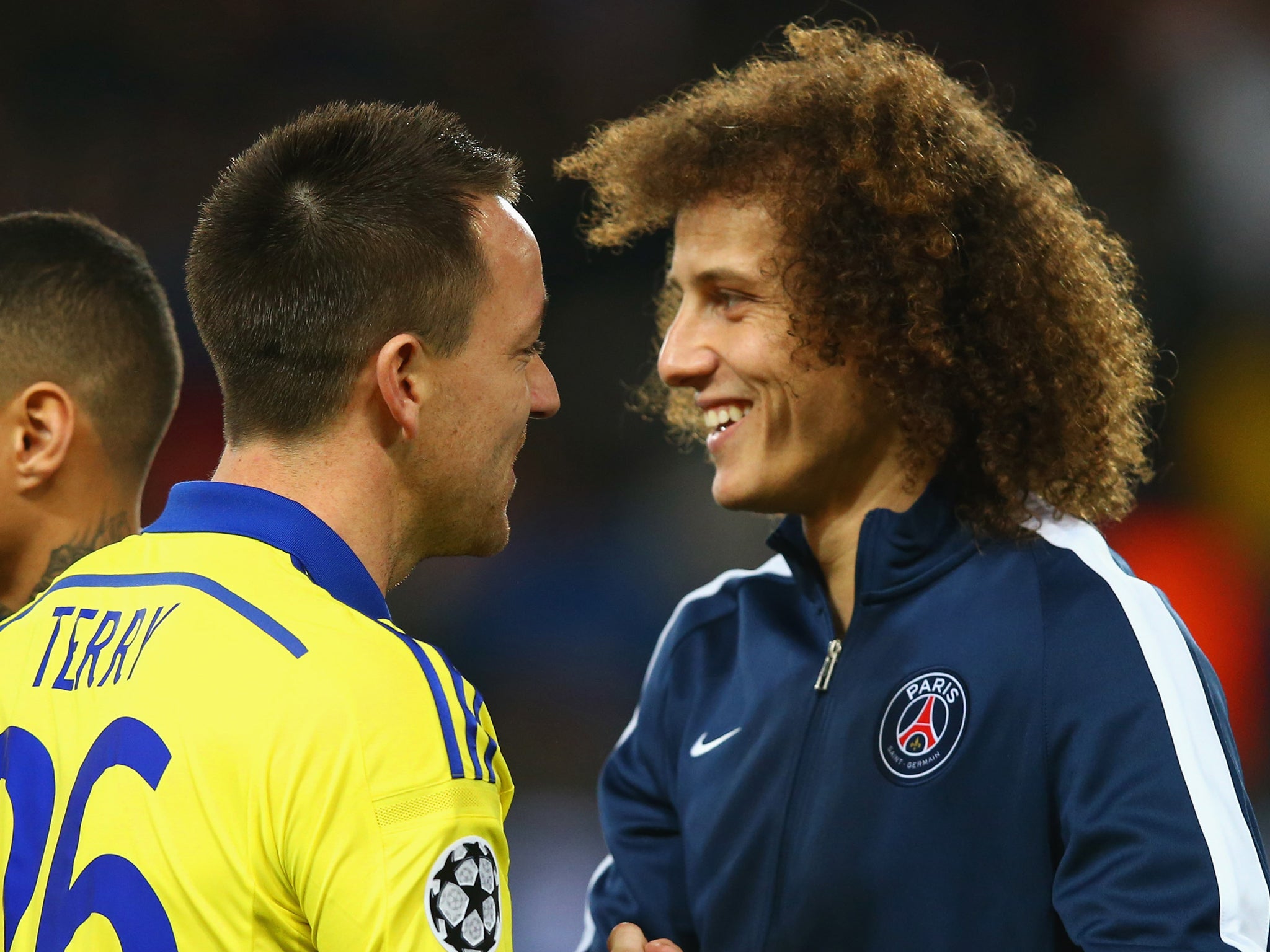 David Luiz with John Terry prior to the match