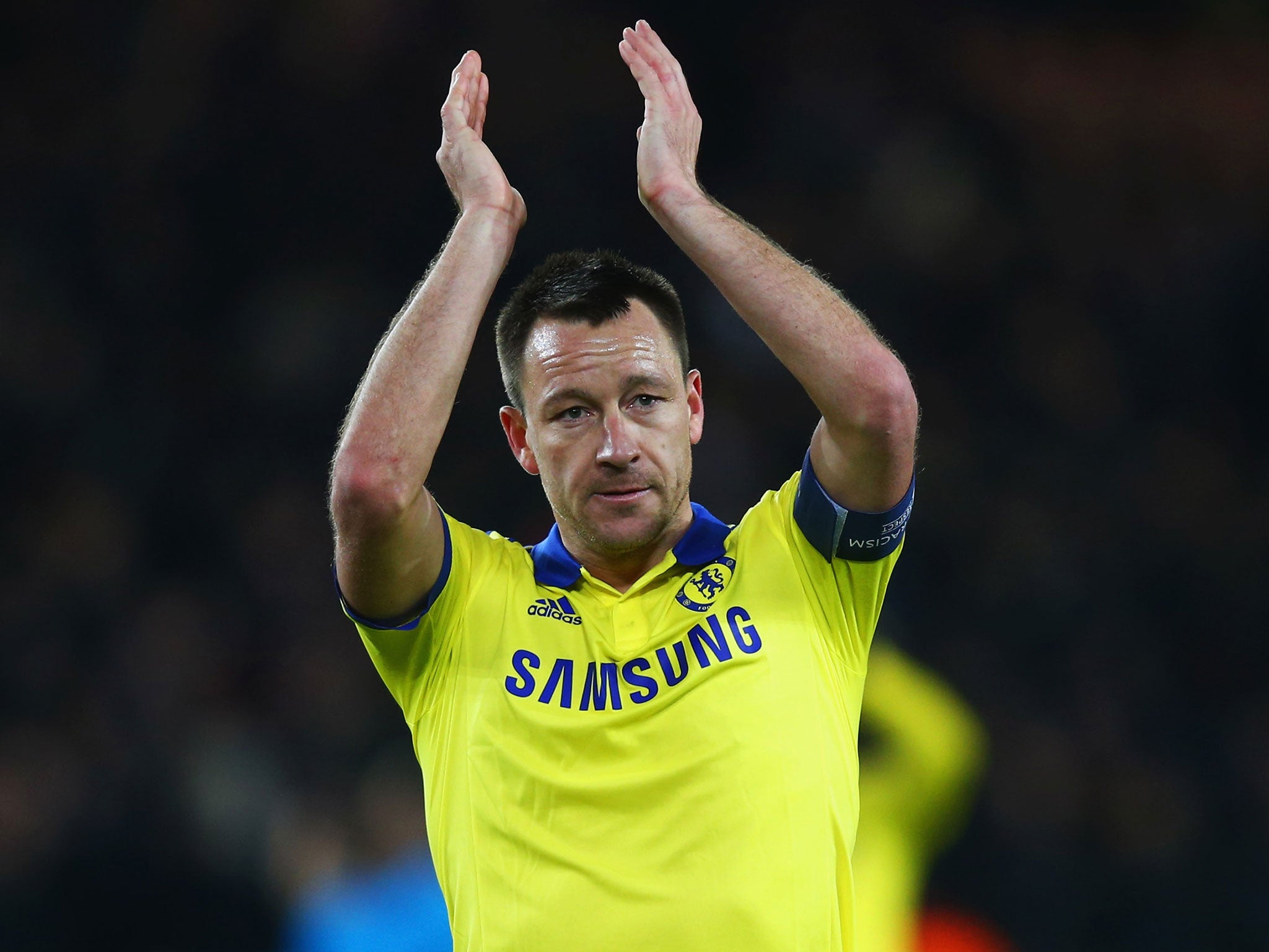 John Terry applauds the Chelsea fans after the match on Tuesday