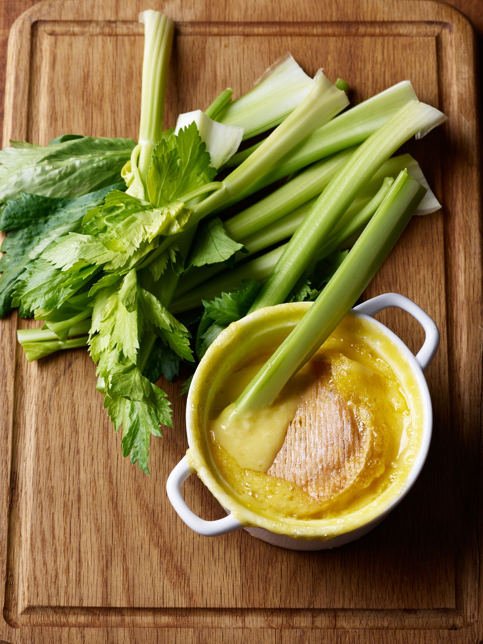 Baked Guernsey Goddess with celery