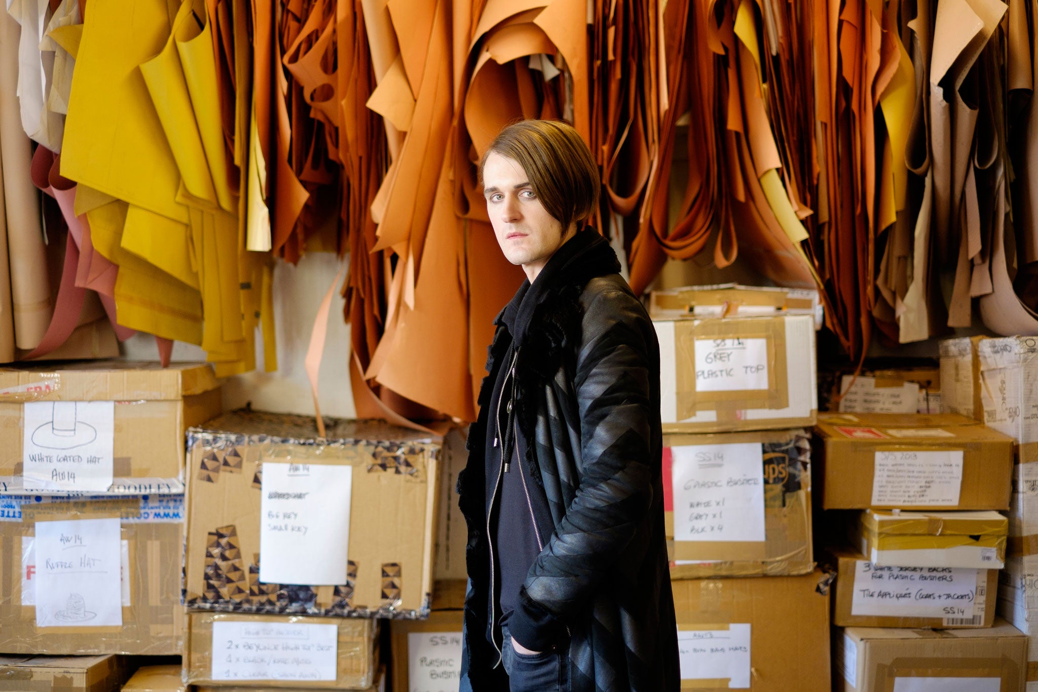 Pugh in his studio in Dalston. He says: 'I have the freedom to be honest, even if it does sometimes get me into trouble.'