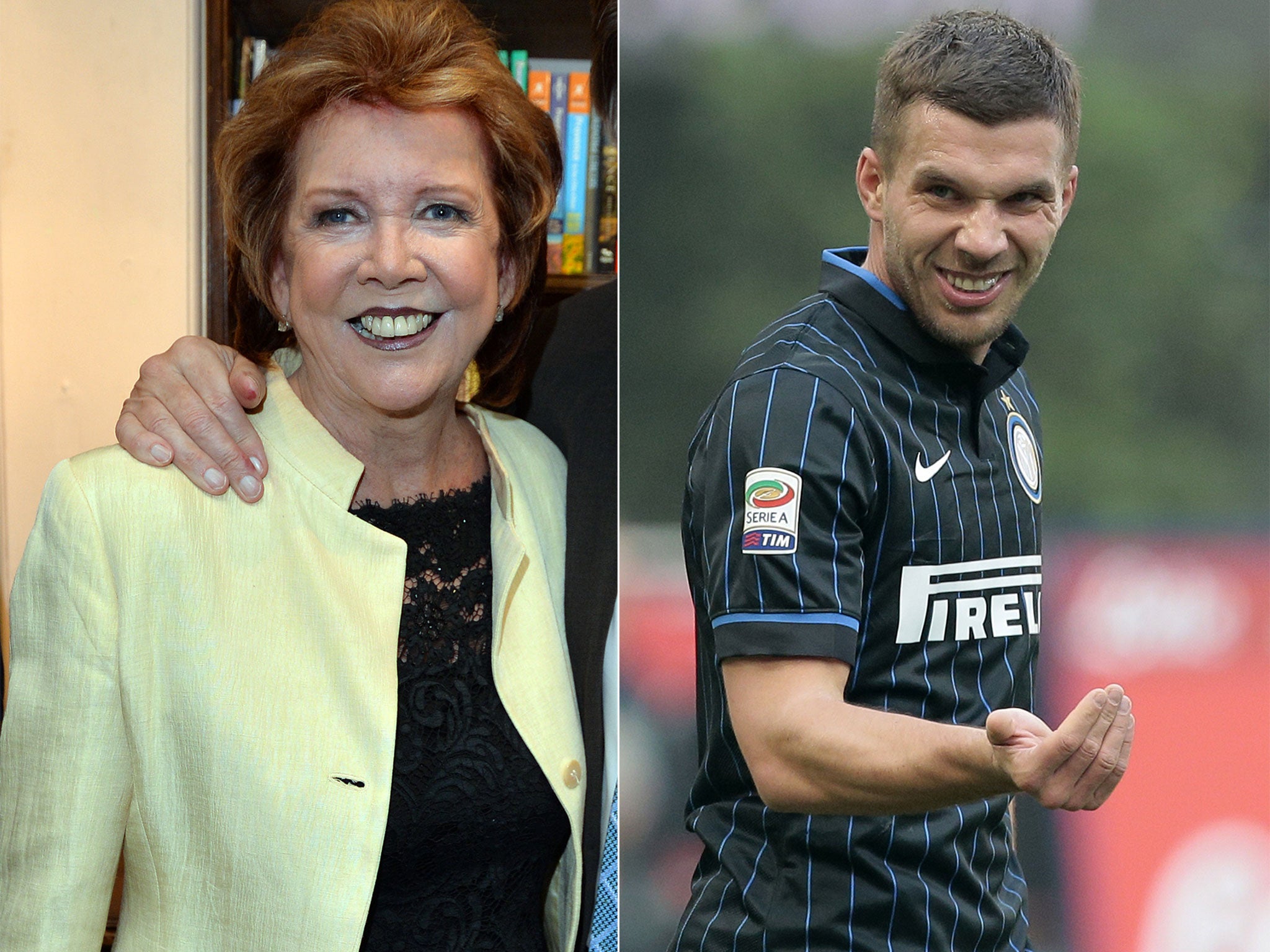 Cilla Black and Lukas Podolski